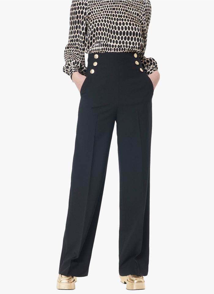 TARA JARMON Pantalon large de tailleur  | Noir