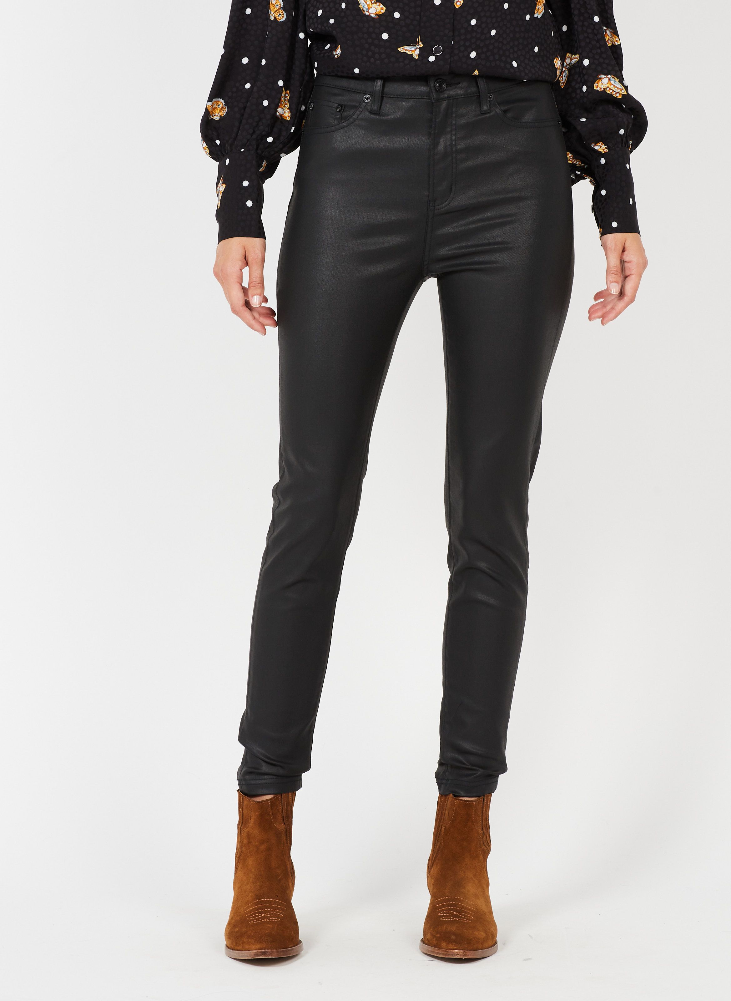 Jean noir brillant femme new arrivals