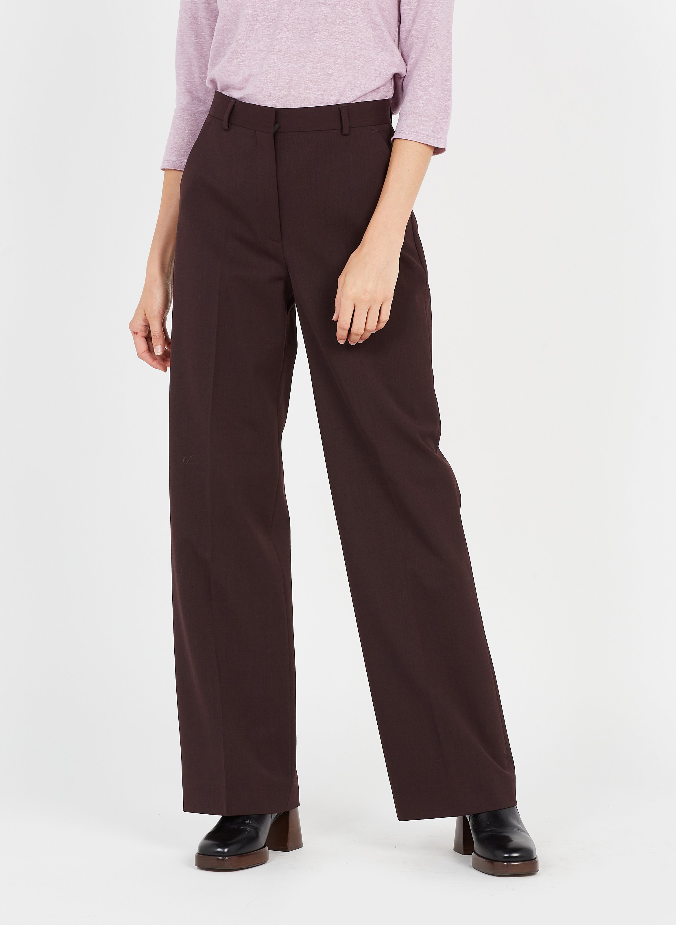 pantalon droit large femme