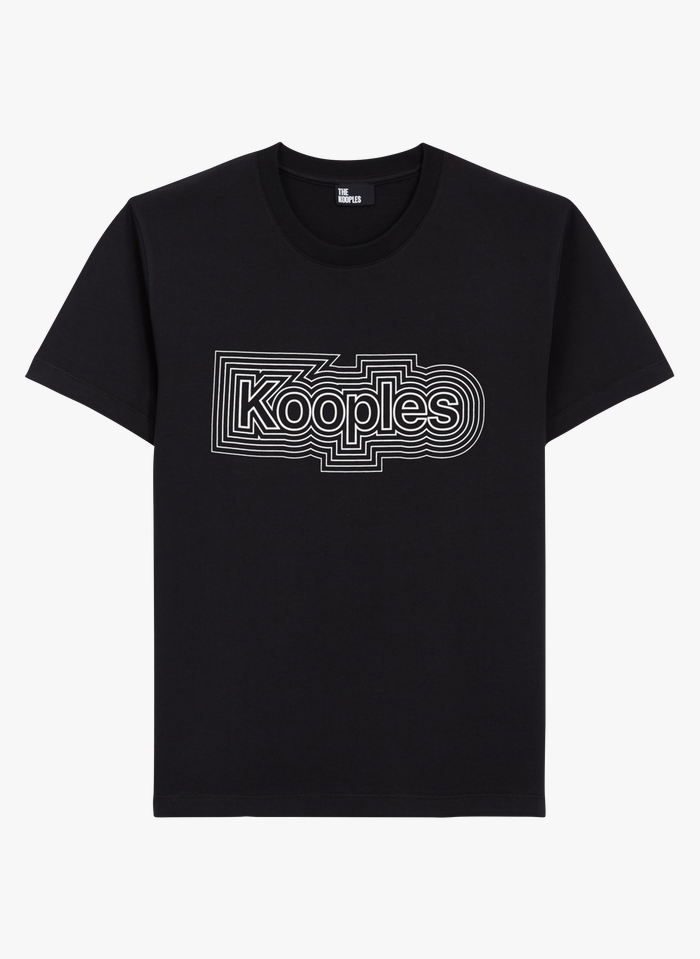 THE KOOPLES Tee-shirt col rond sérigraphié en coton | Noir
