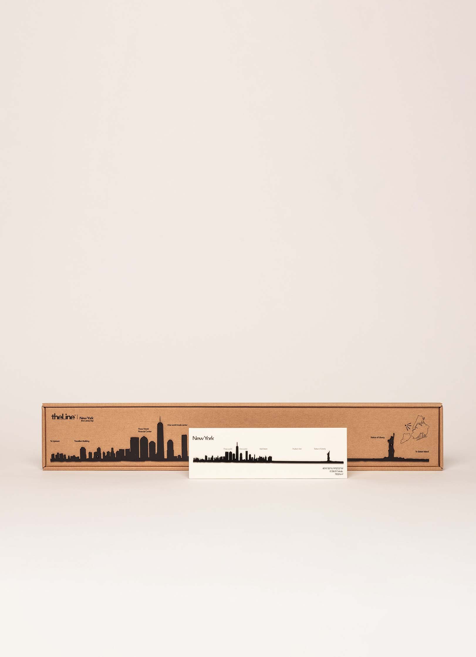 Décoration Murale New York - Vue De Jersey City En Noir - 125 Cm (occasion Avec Petit Défaut)