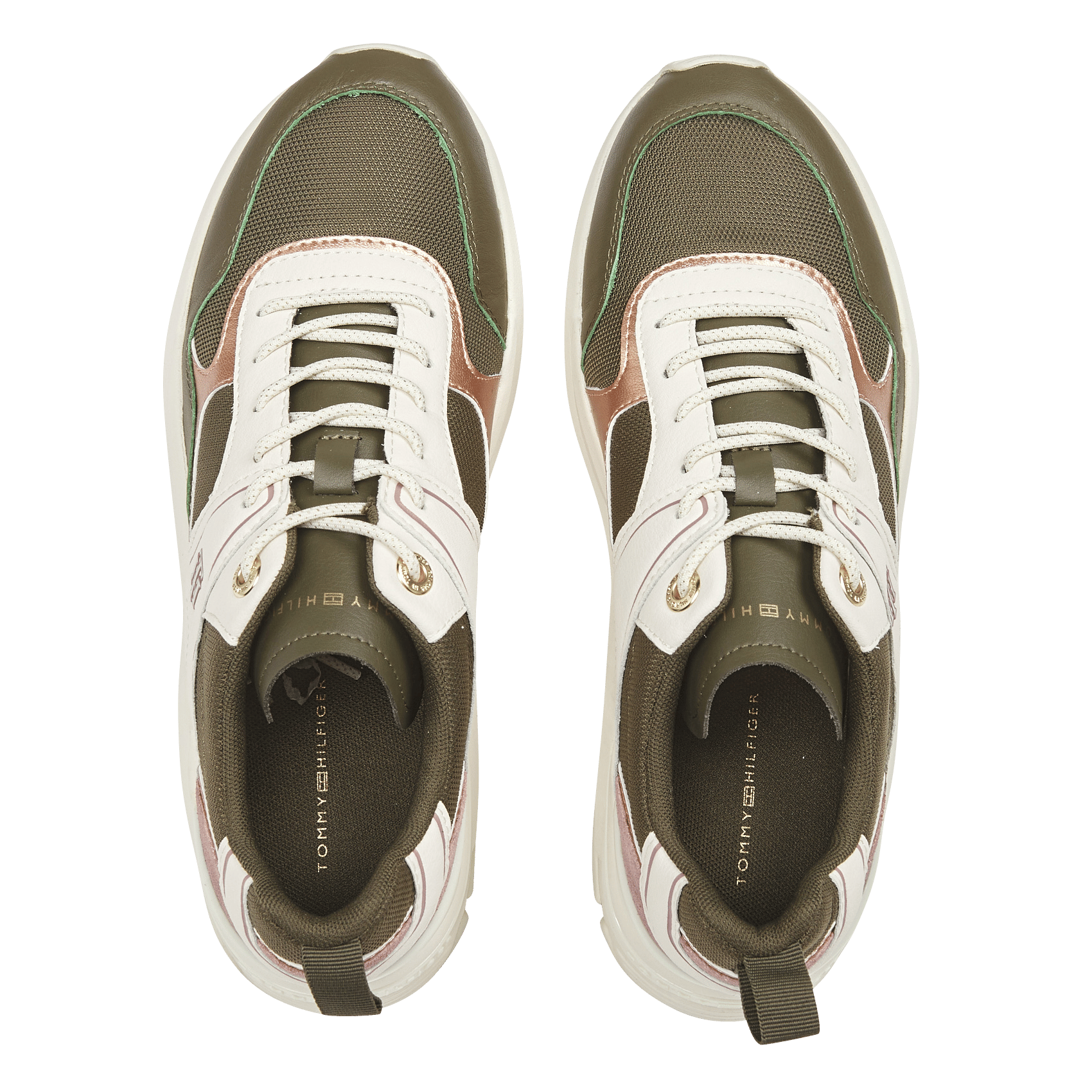 Soldes Baskets Basses En Cuir Khaki Tommy Hilfiger - Femme | Place des  Tendances