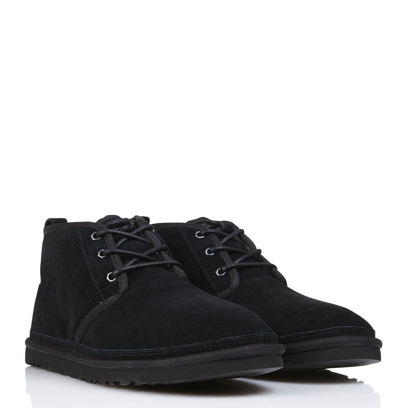 Boots en cuir lacets Noir