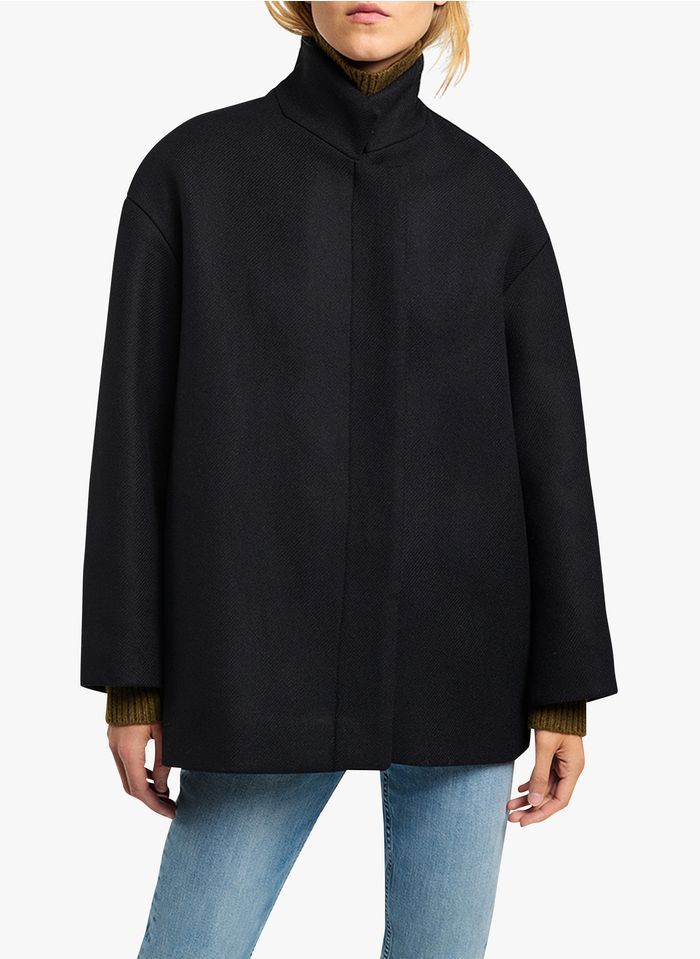 VANESSA BRUNO Manteau col montant en laine mélangée | Noir