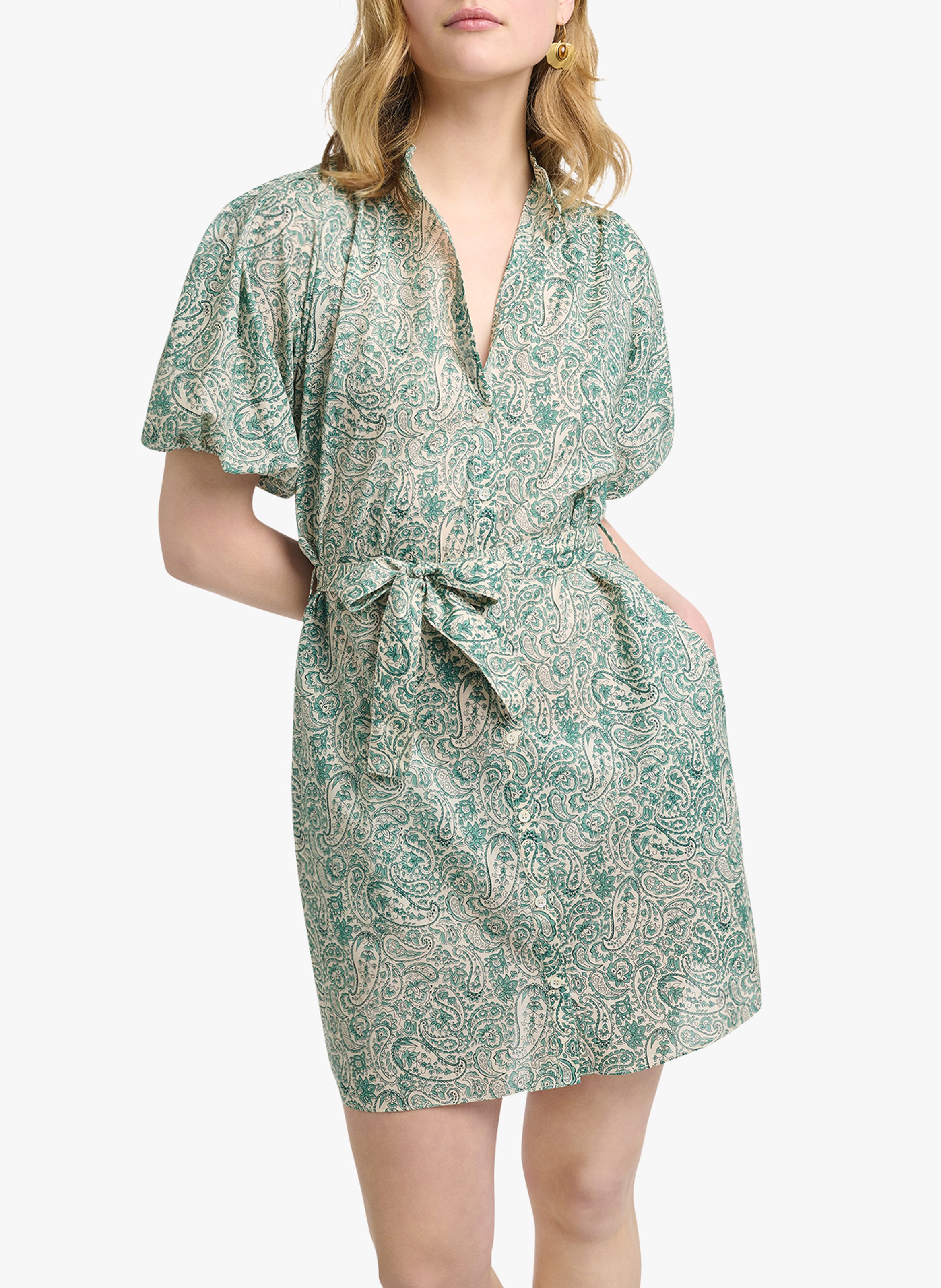 Robe Courte Vanessa Bruno Taille 36 Soie Moutarde - Occasion Parfait état