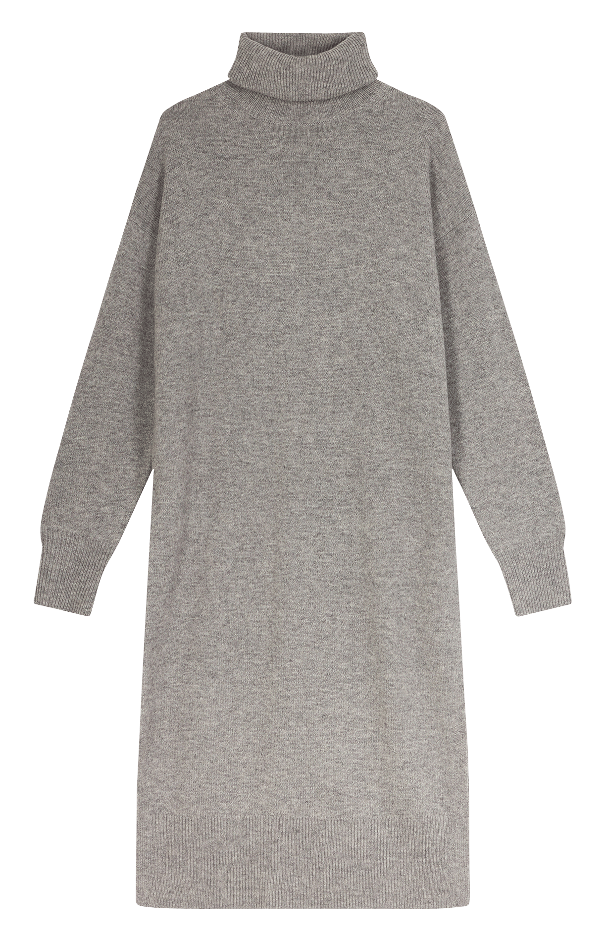 robe pull col roulé gris