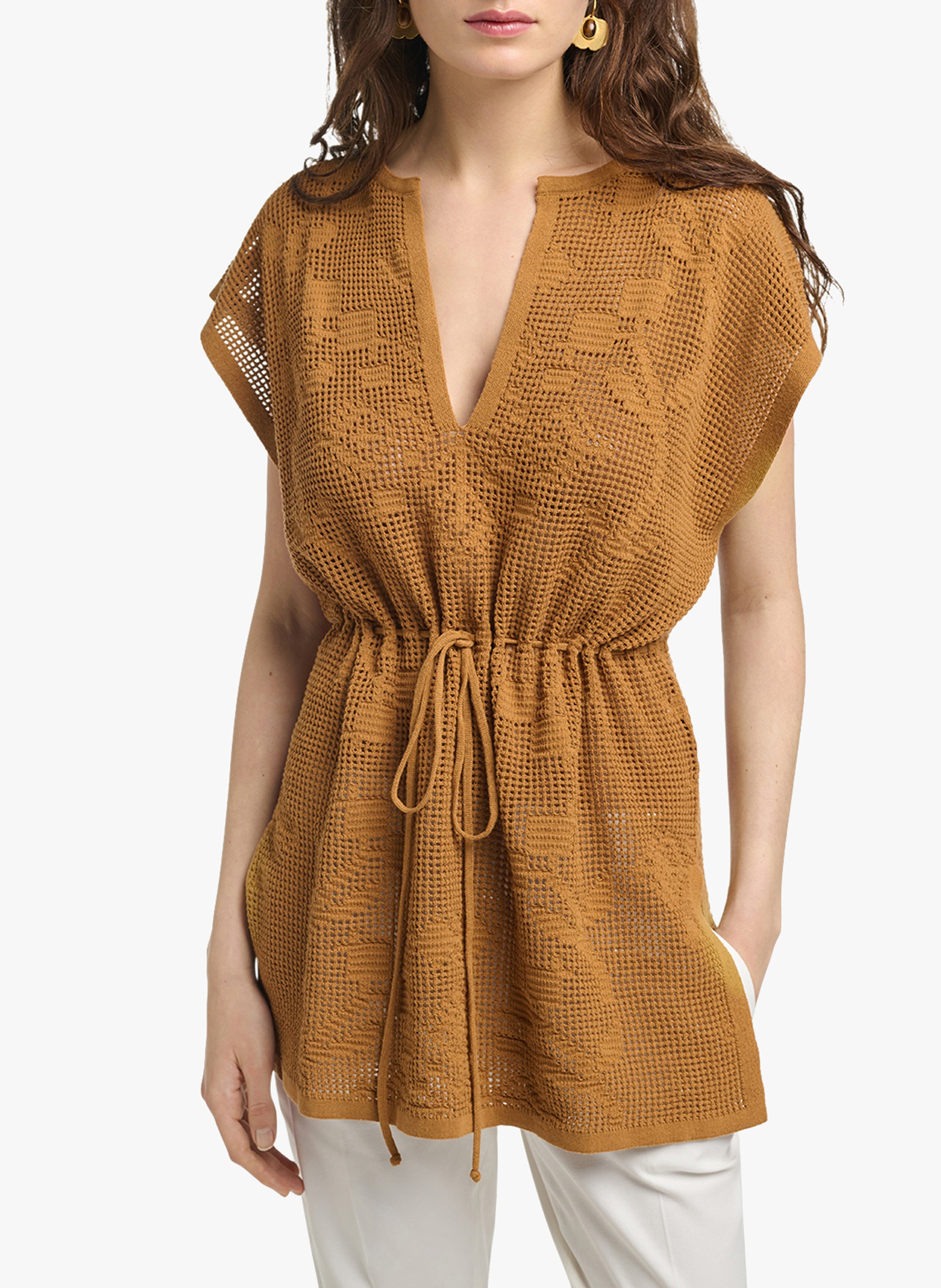 Débardeur Tunique Vanessa Bruno – Taille 1/36 – Couleur Crème – Coton Lin – Occasion Très Bon état