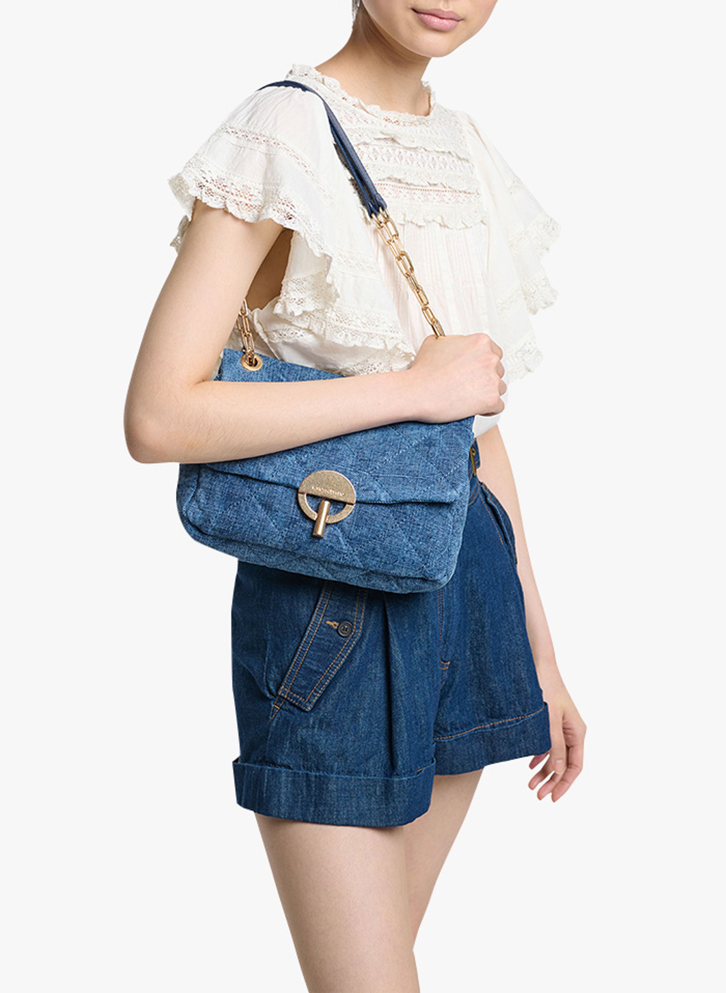 Sac Bandouli re Matelass En Lin Moon Indigo Vanessa Bruno Femme