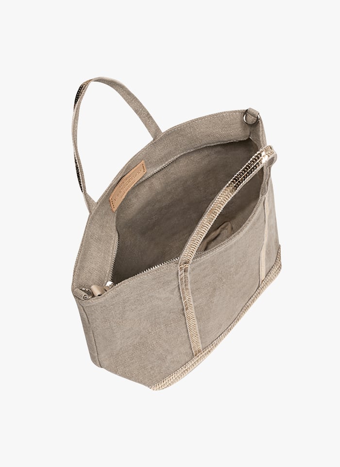 Sac Cabas Sequins En Lin Petit Mod le Sable Vanessa Bruno