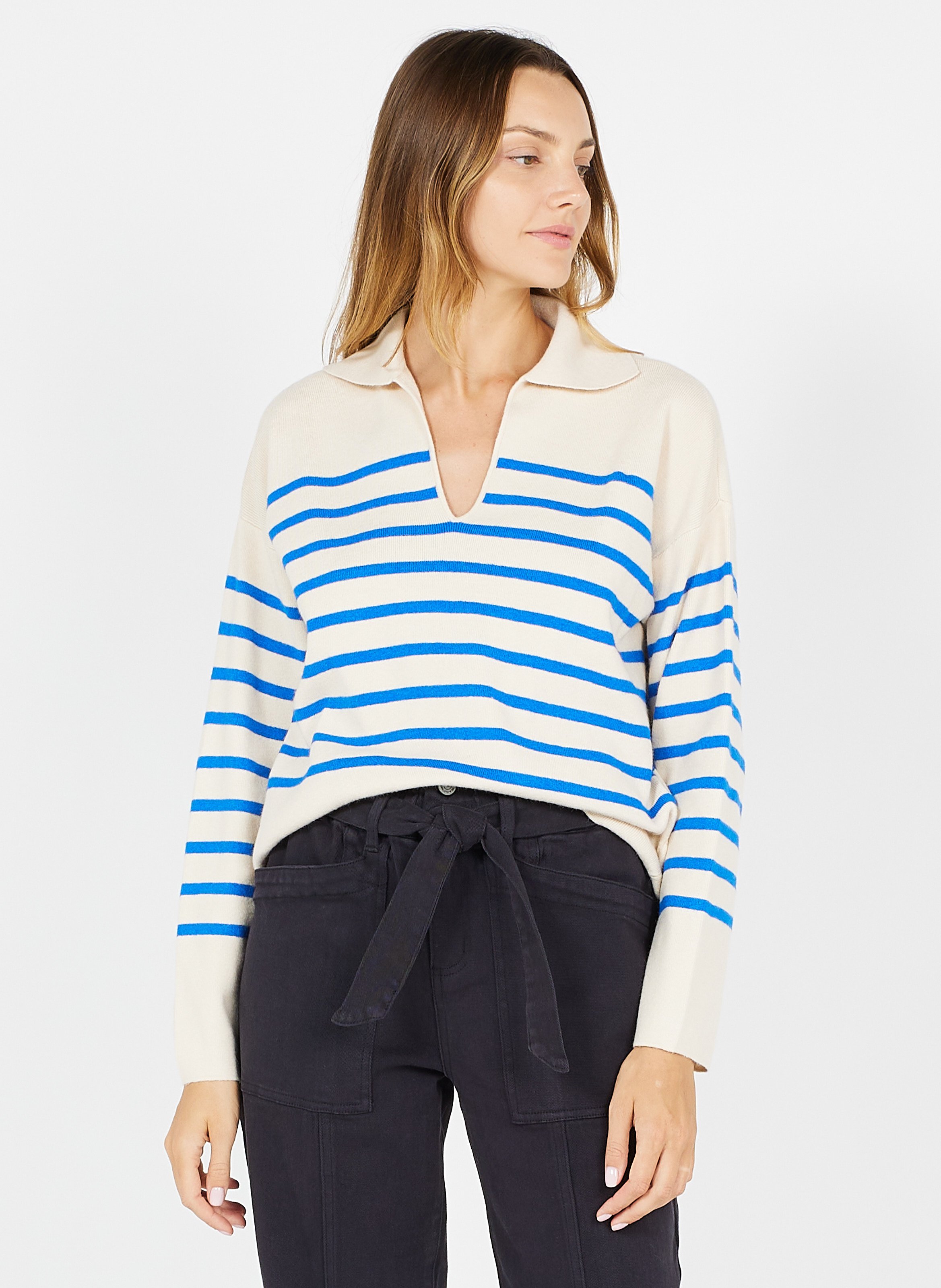 Vila - Robe Pull Mi-longue à Col V En Maille - Noir