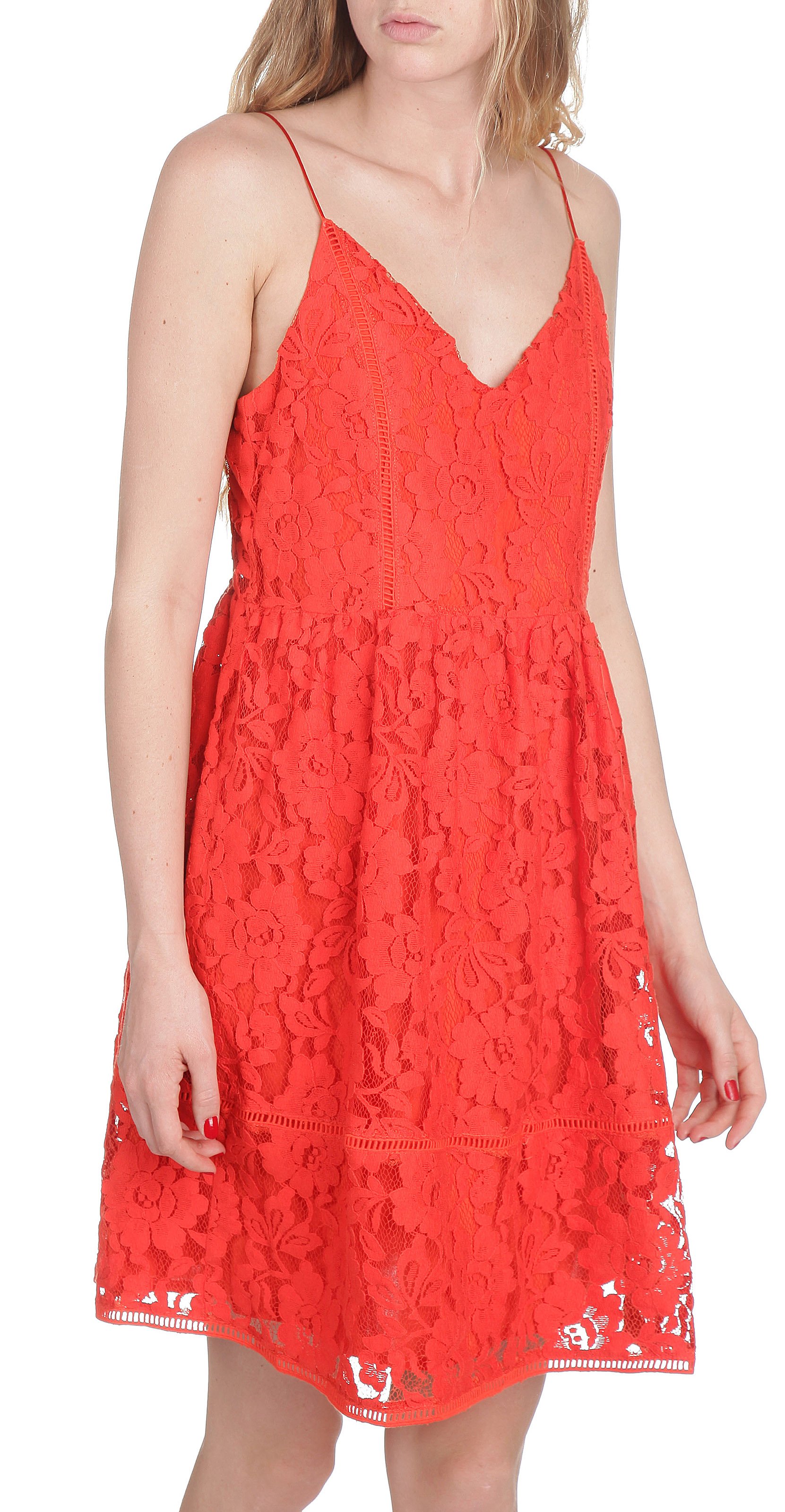 robe orange dentelle