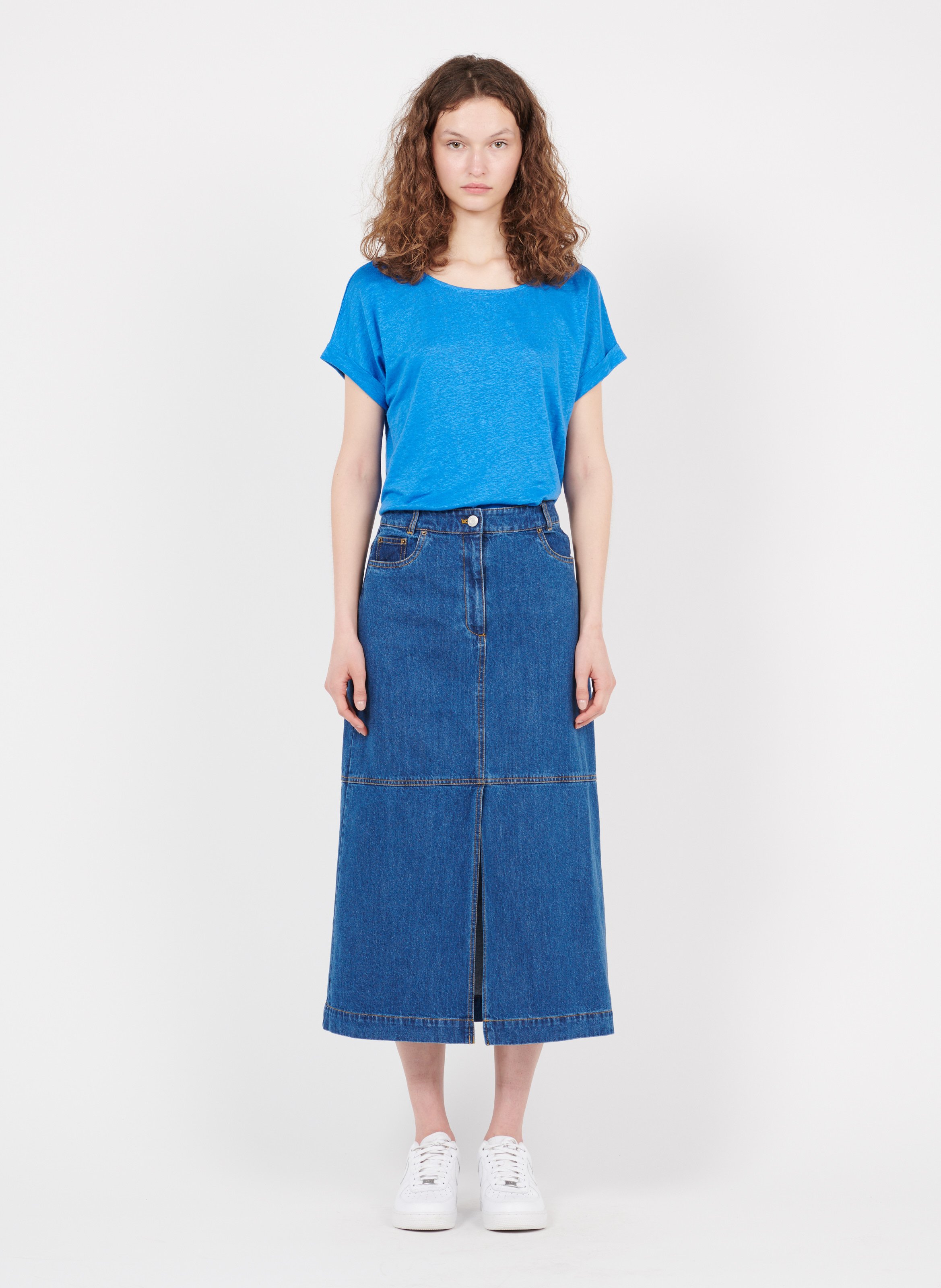jupe denim midi