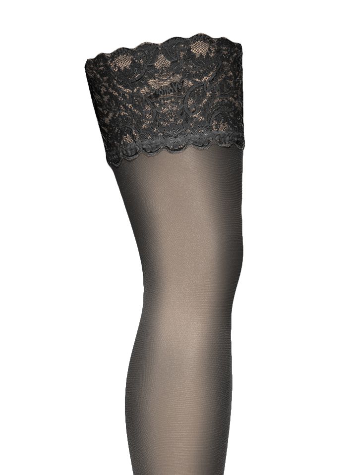 WOLFORD Bas Satin Touch 20 Stay-Up Noir