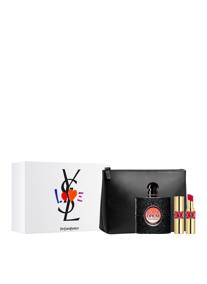 YVES SAINT LAURENT Coffret Cadeau Parfum Femme BLACK OPIUM EDP50ML + RVS 101 + POUCH S22 | 