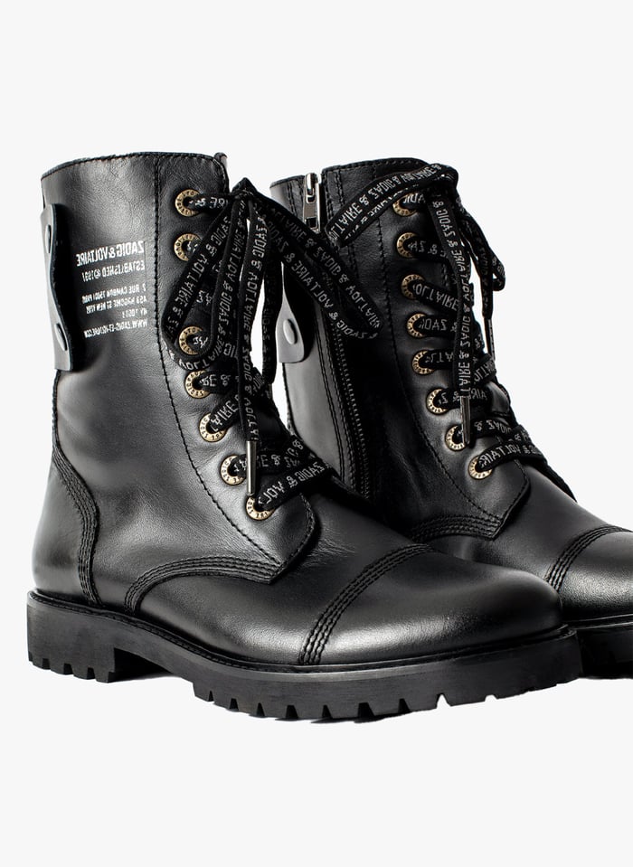 Bottines En Cuir Joe Noir Zadig voltaire Femme Place des Tendances