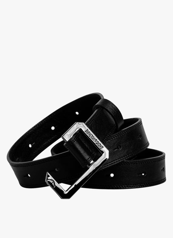 Ceinture En Cuir La Cecilia Noir Zadig voltaire Femme LWBT00016 001 NOIR Place des Tendances Belgique