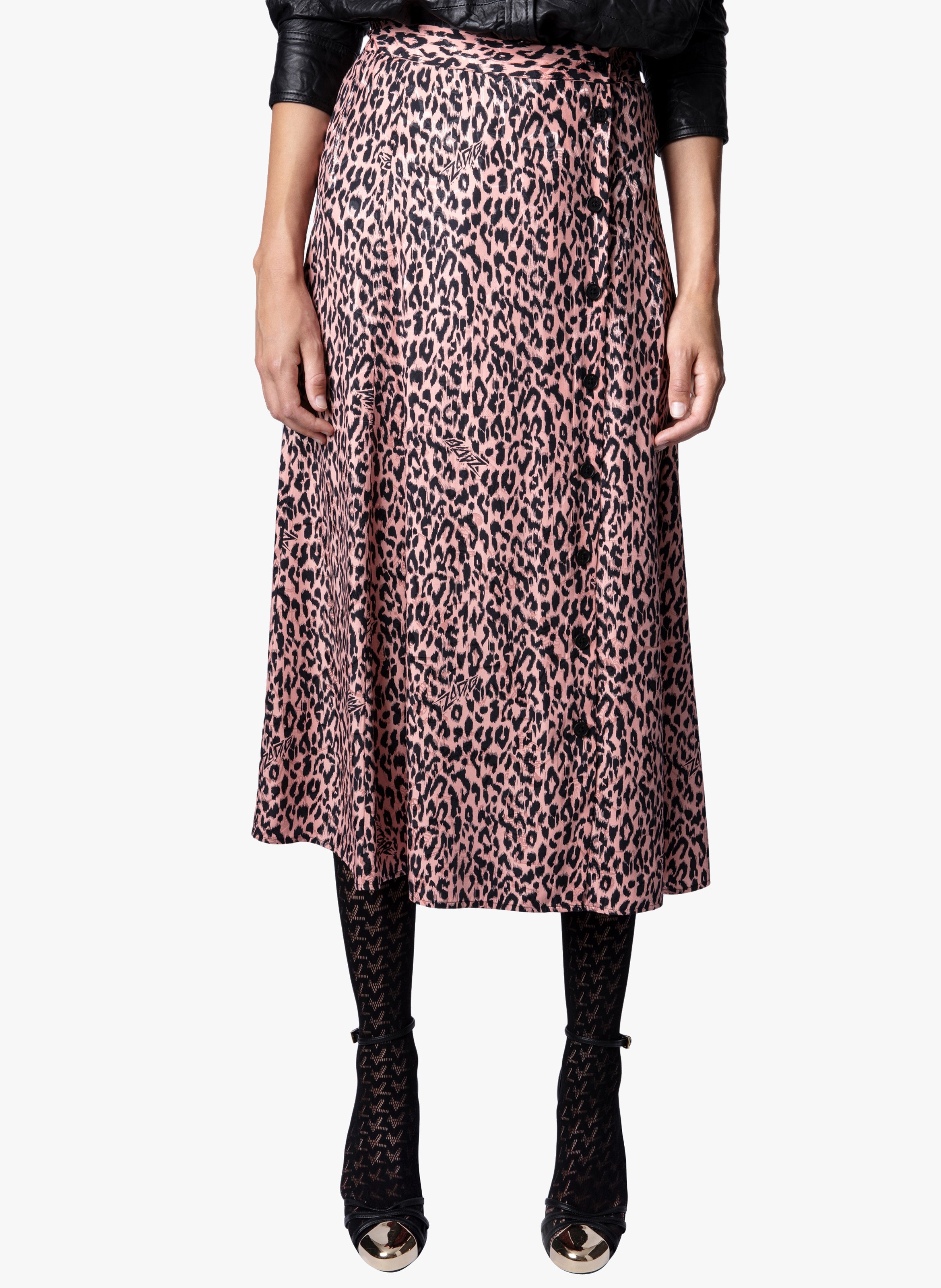 jupe leopard soie