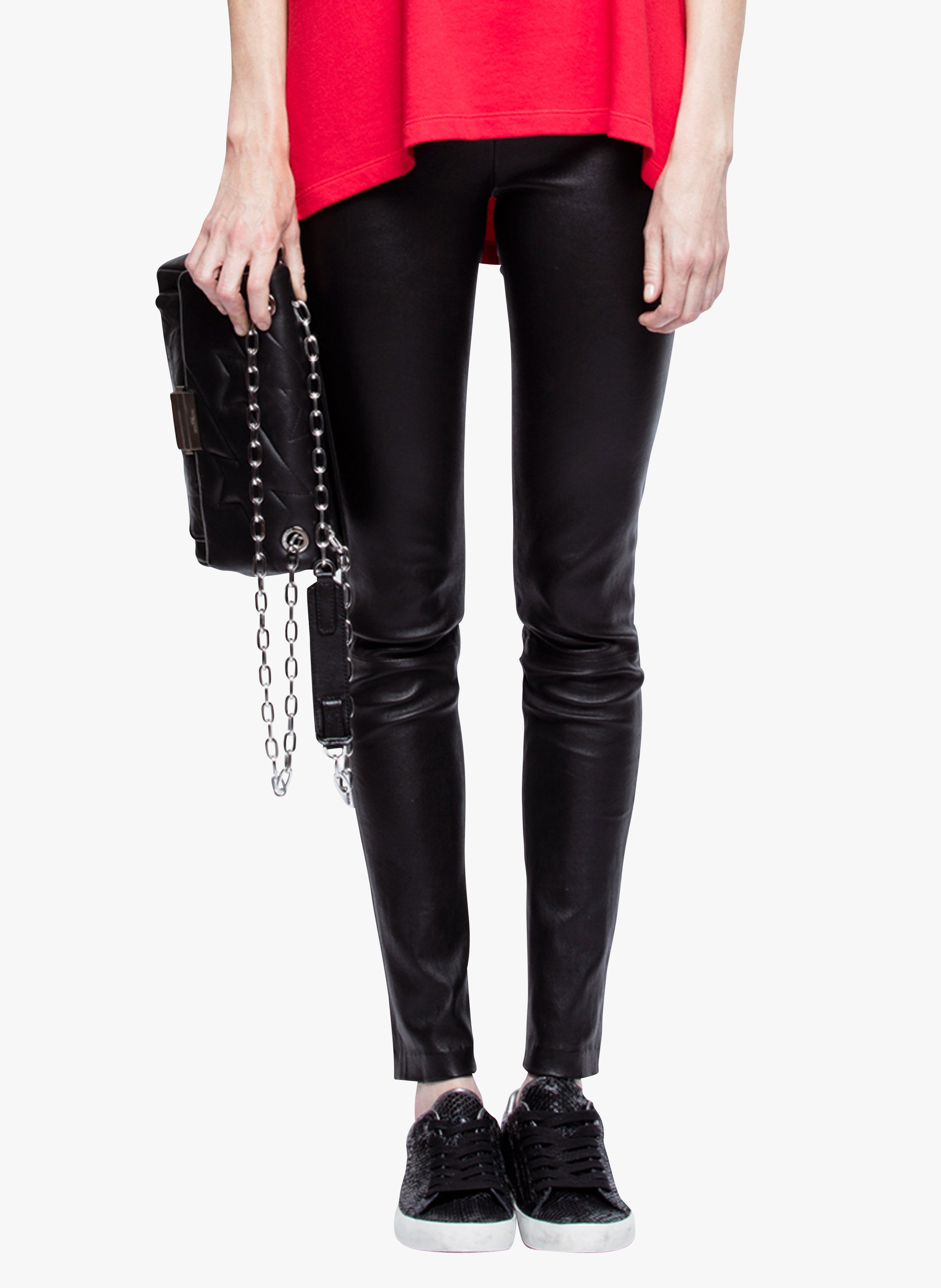 legging cuir maje