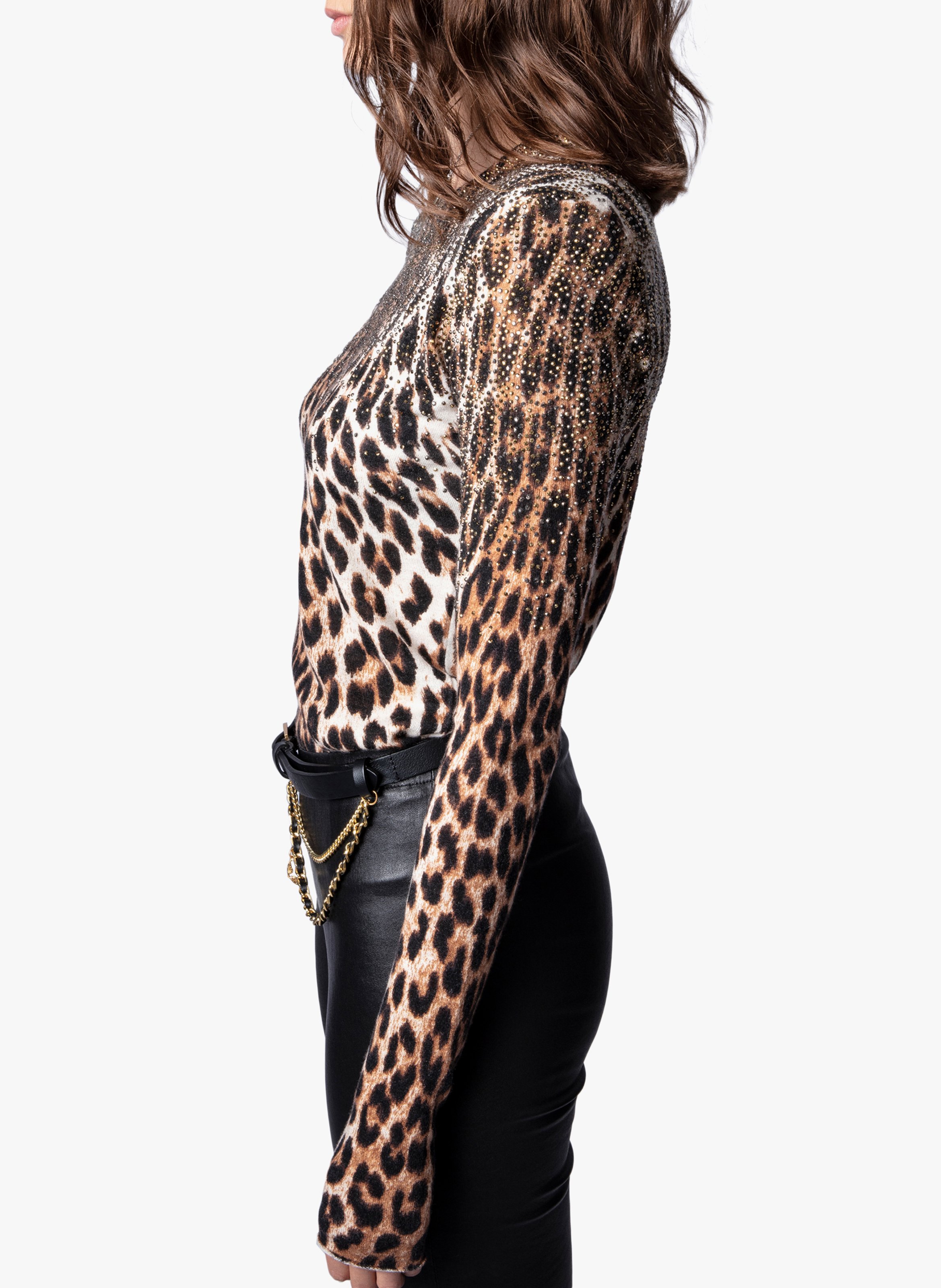 pull imprimé léopard femme