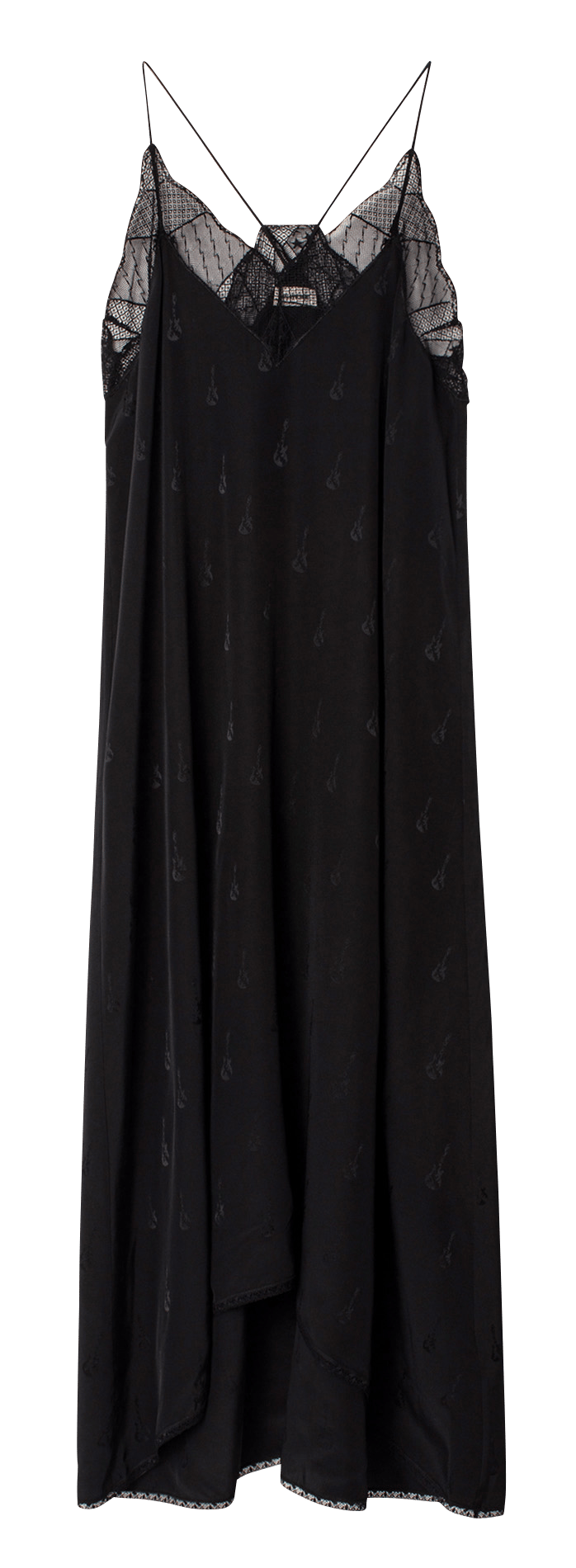 Robe Longue En Soie Noir Zadig&voltaire Femme Place des Tendances