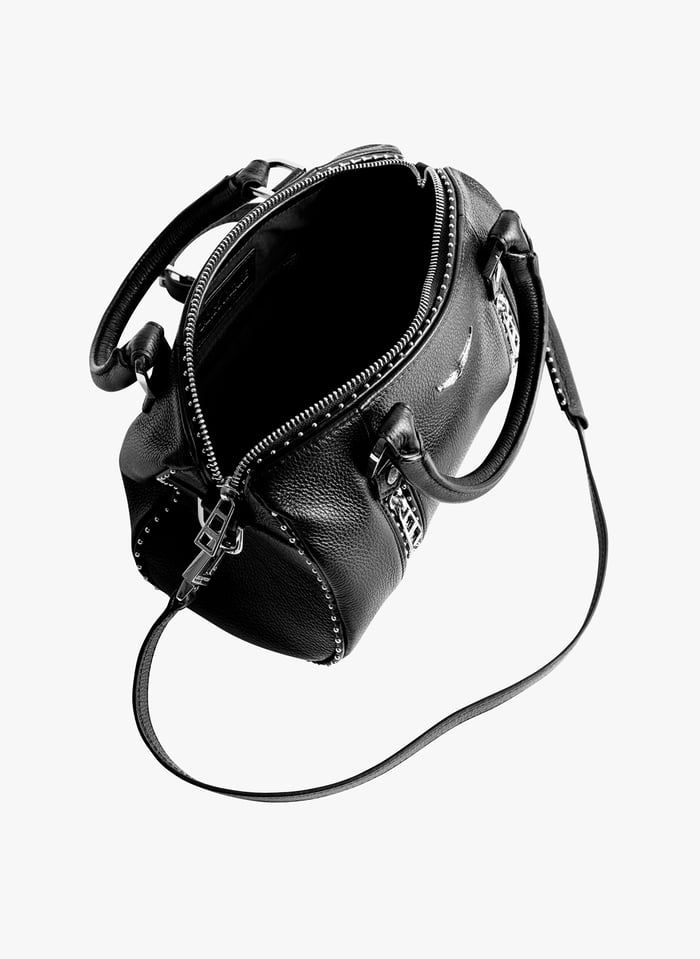 Sac Bowling En Cuir Grain Zipp Xs Sunny Noir Zadig voltaire