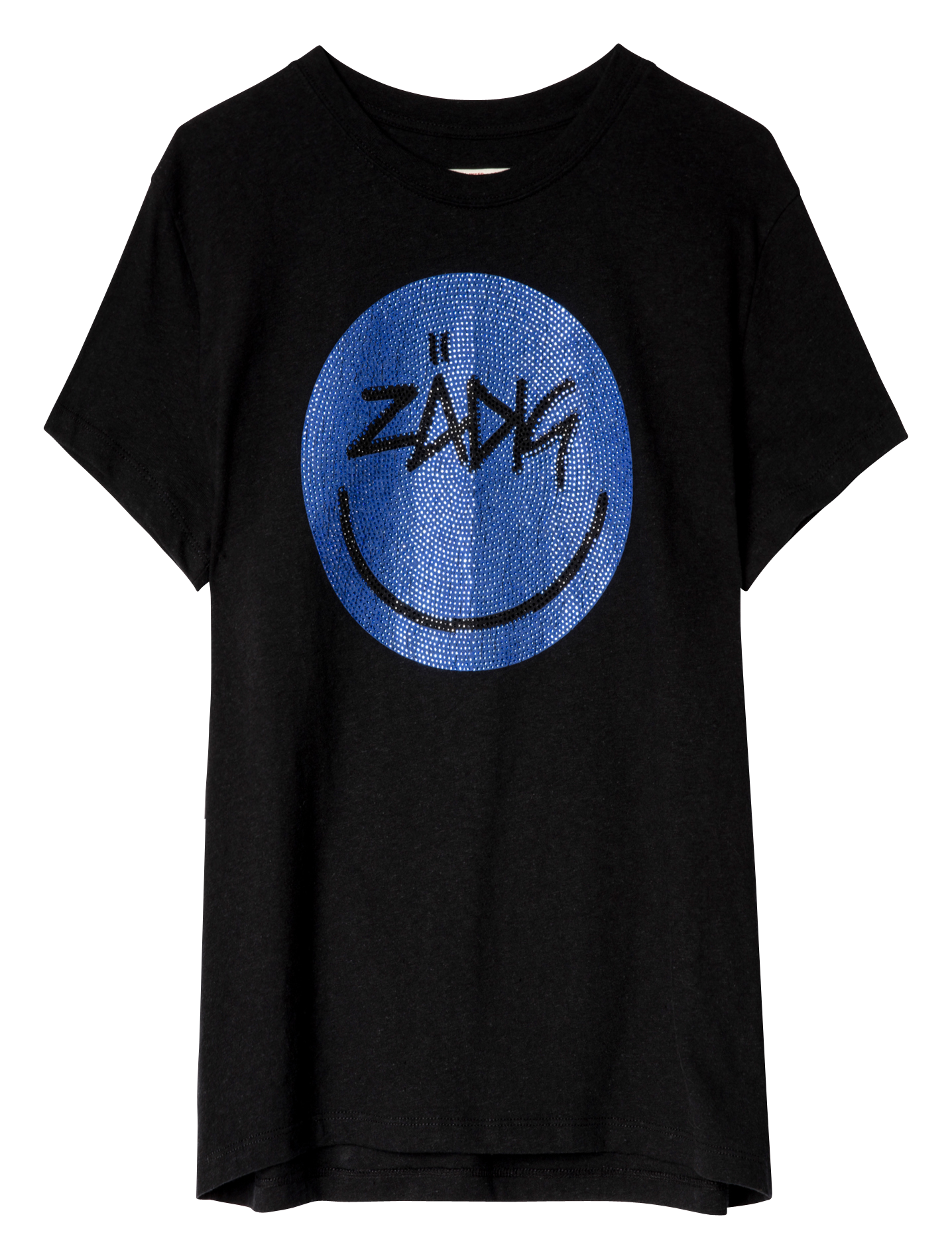 Teeshirt Col Rond Avec Imprimé Strass En Coton Noir Zadig&voltaire