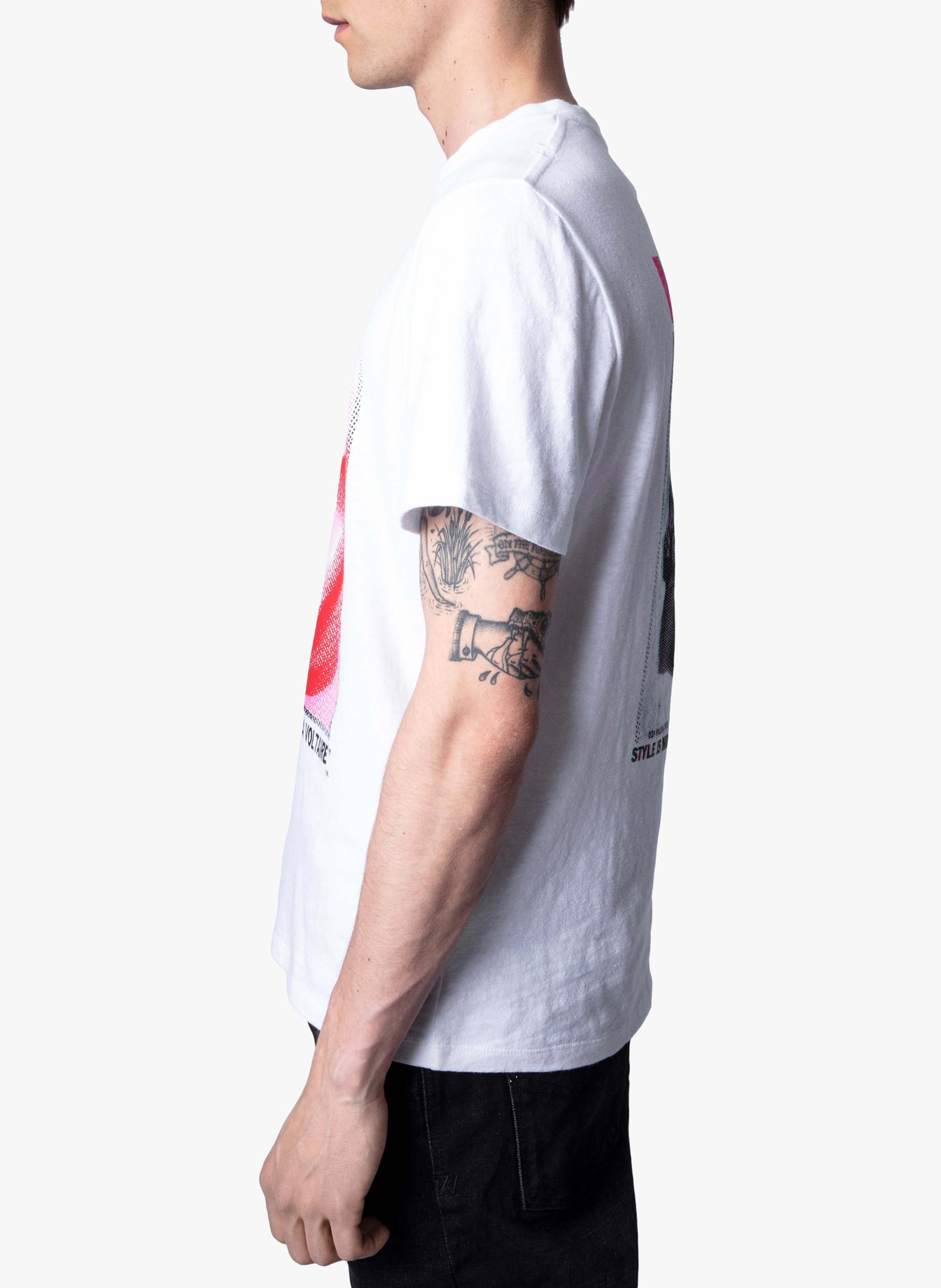 Teeshirt Col Rond Regular Fit Imprimé En Coton Blanc Zadig&voltaire