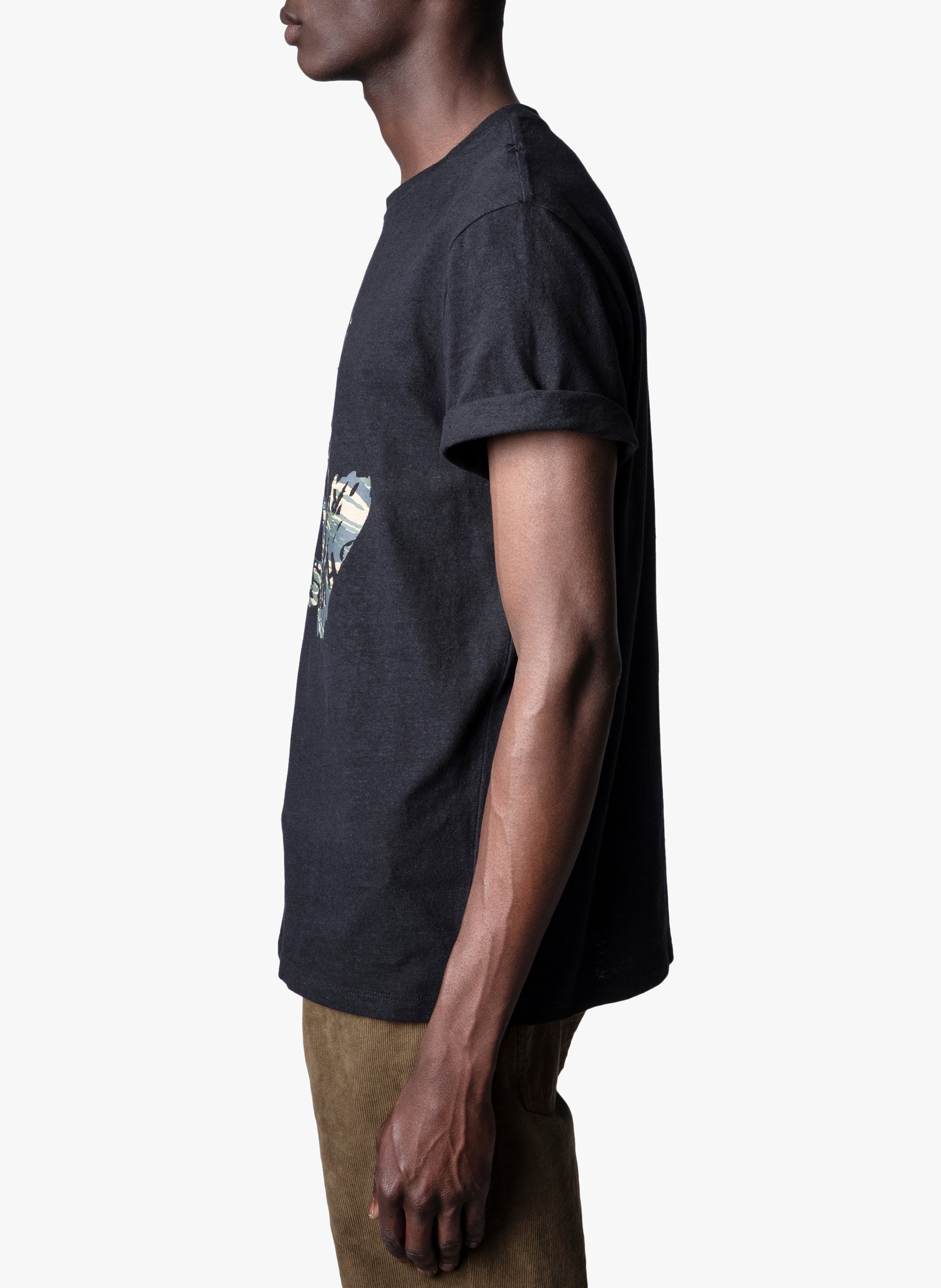 Teeshirt Col Rond Regular Fit Sérigraphié En Coton Noir Zadig&voltaire