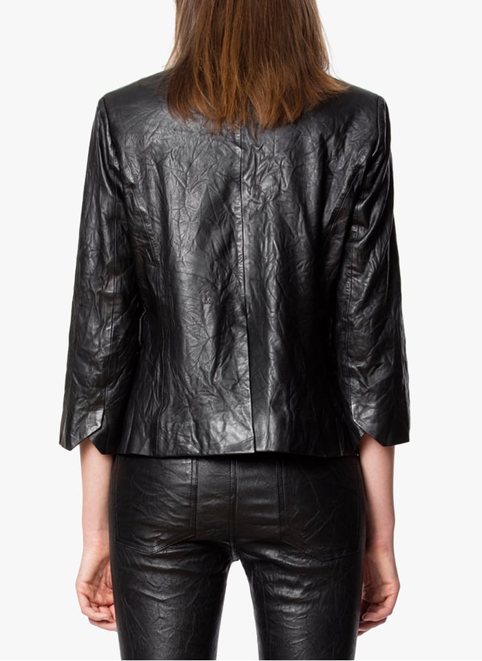 Zadig & Voltaire MATE GRAINED - Veste en cuir - noir Zadig & Voltaire MATE GRAINED - Veste en cuir - noir