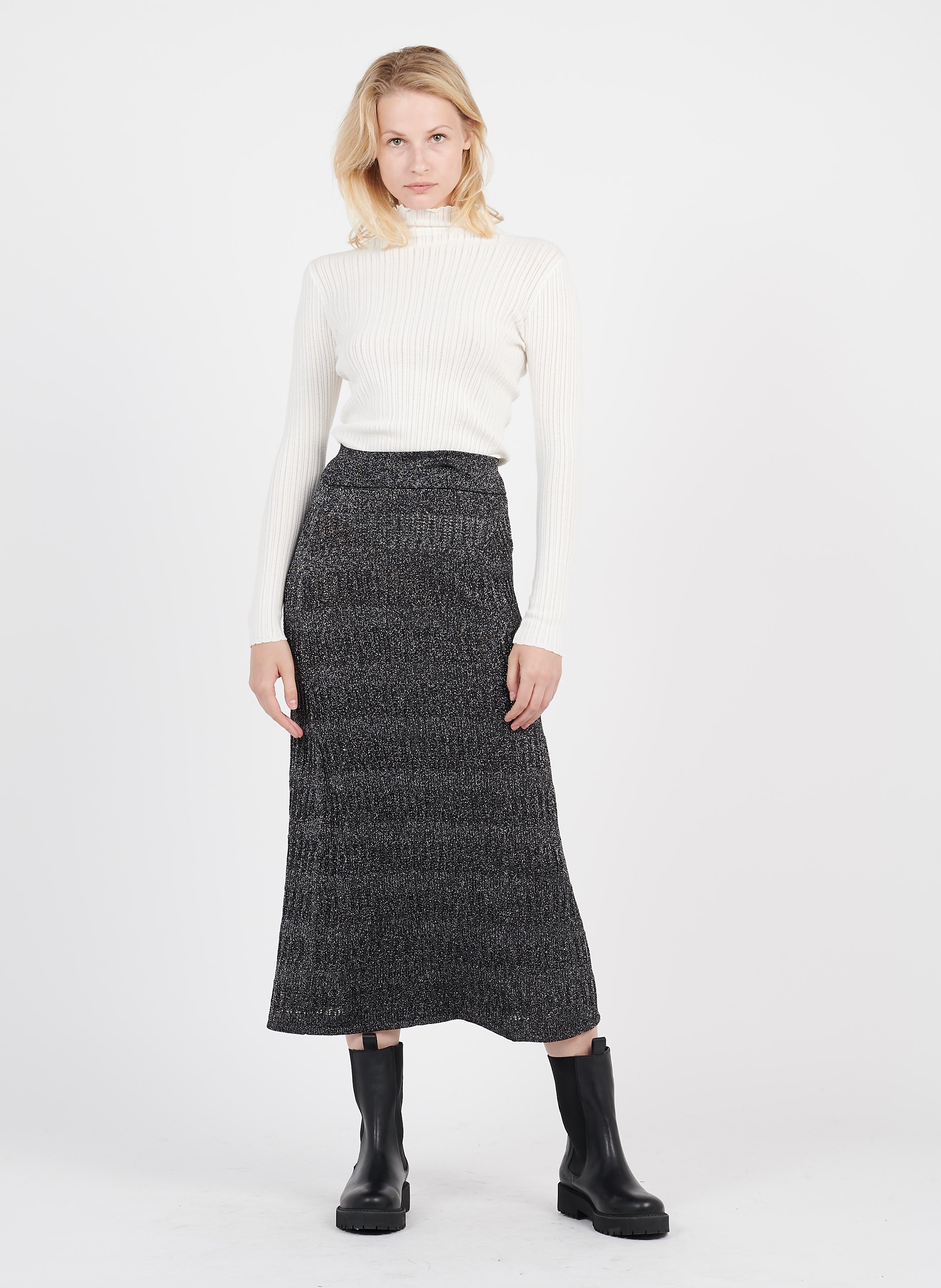jupe maille longue