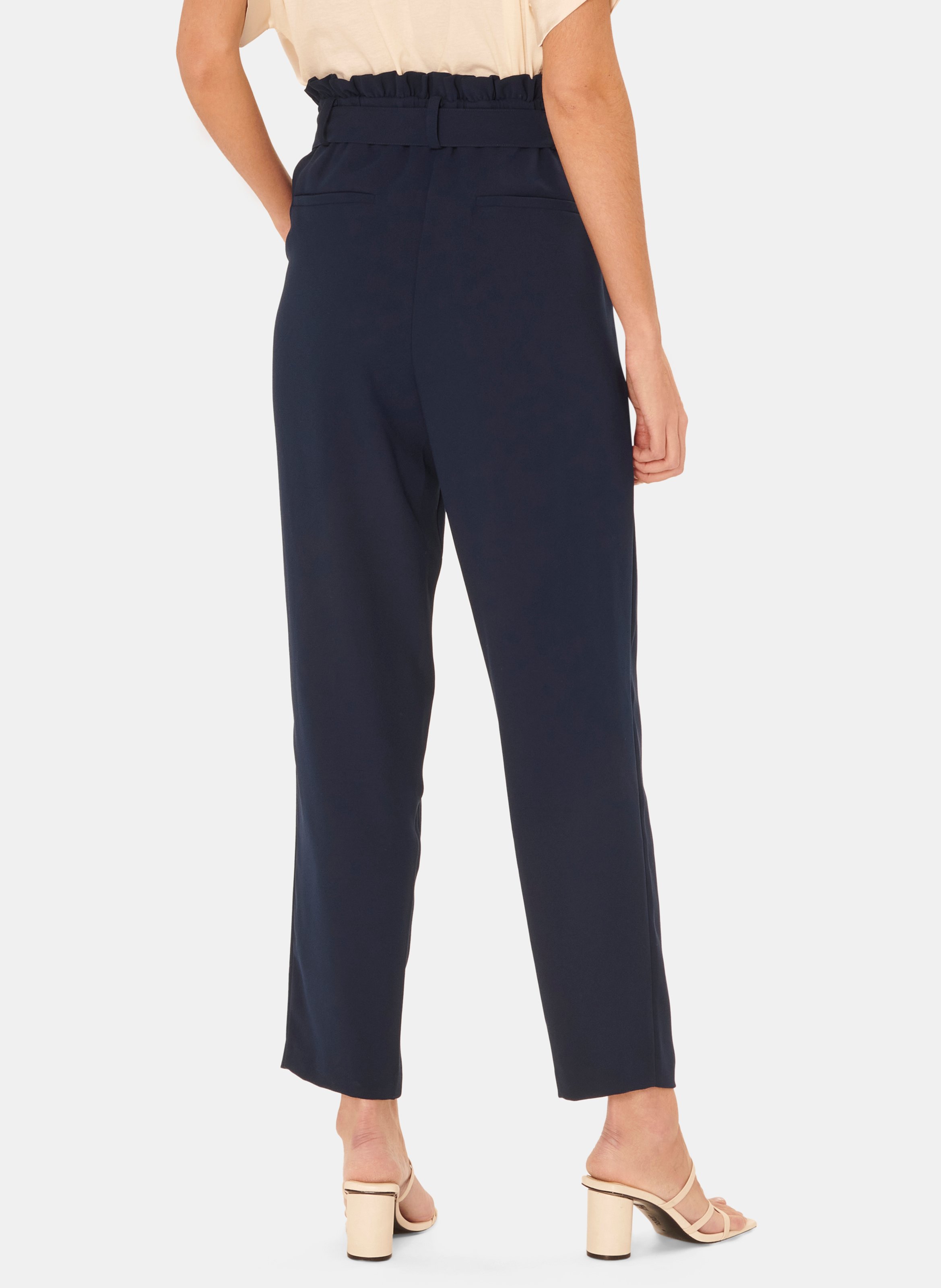 Pantalon Taille Haute Large Jambe Carotte