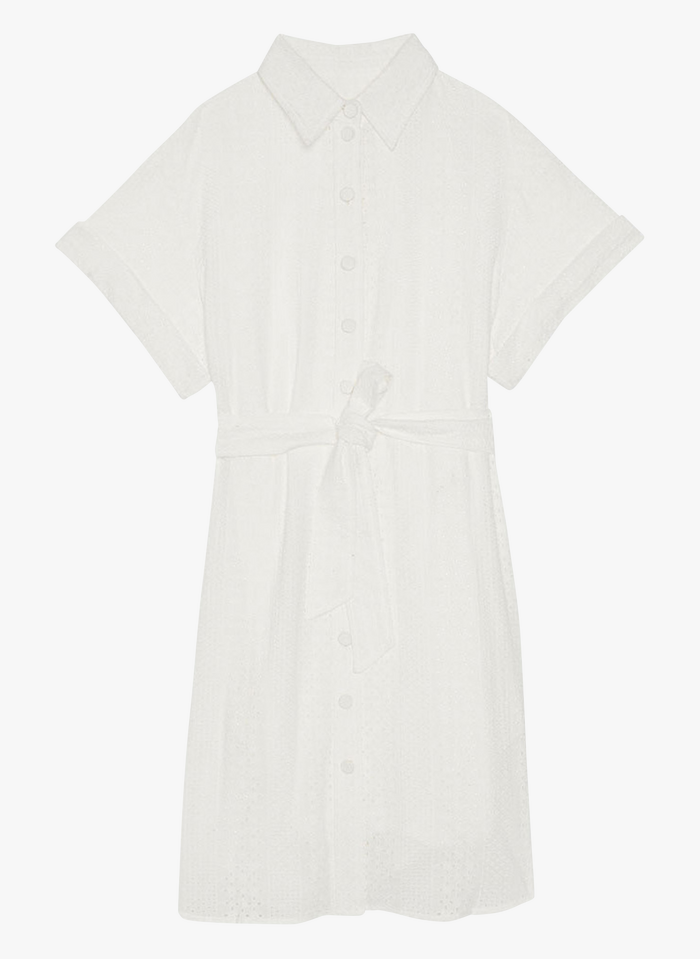 ZAPA Robe chemise col classique en coton  | Blanc