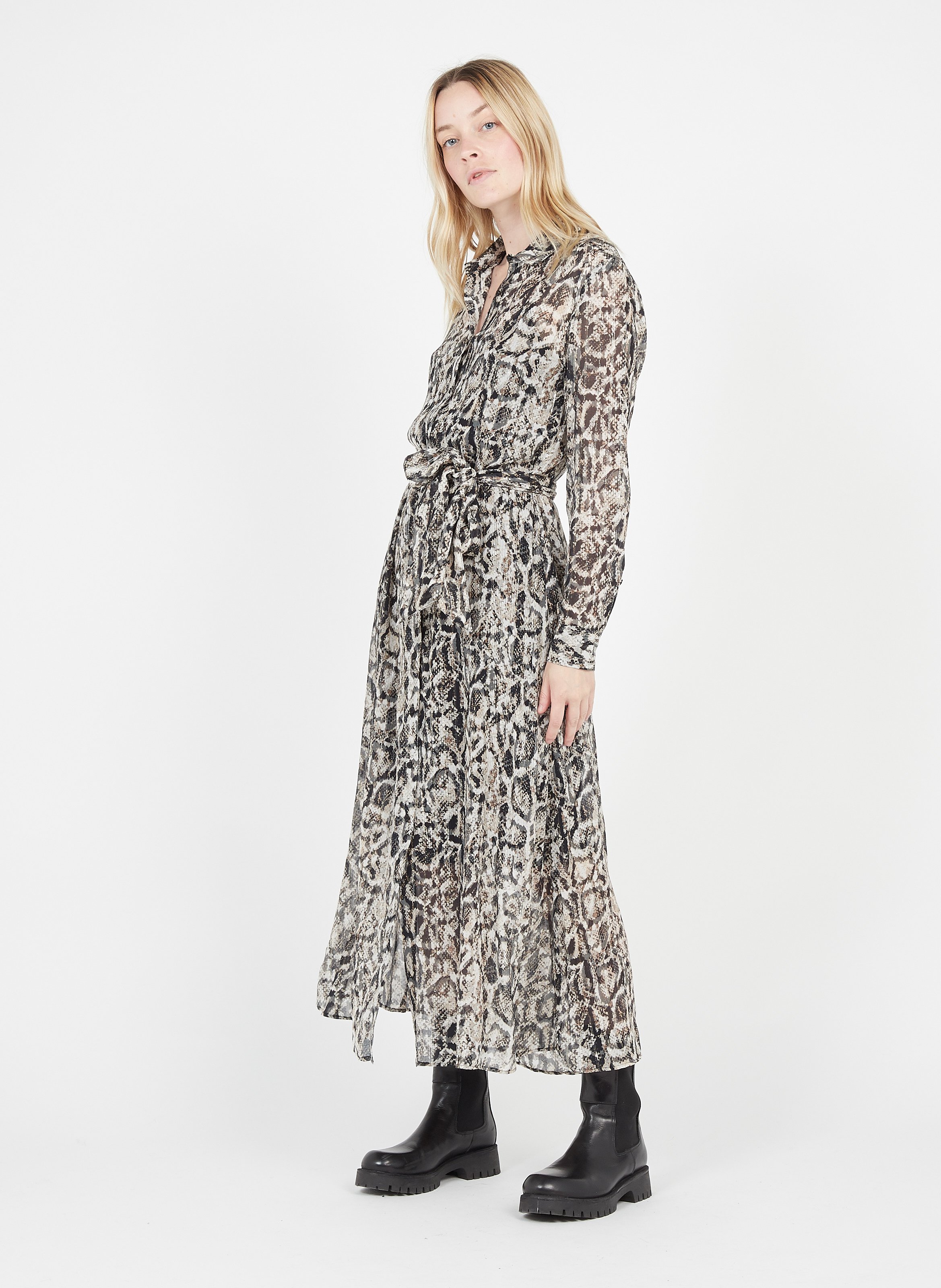 robe longue imprimé python