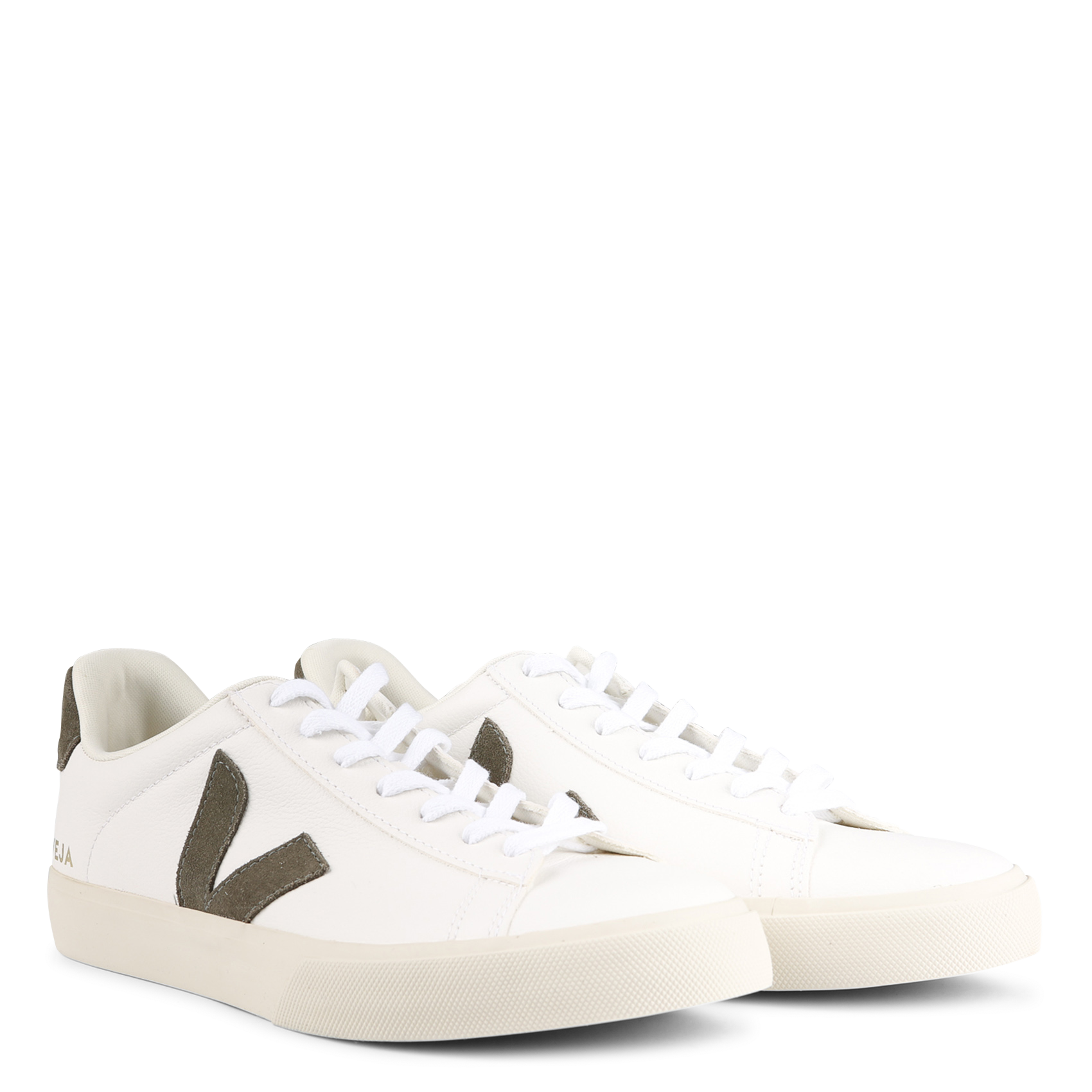 Low-top leather trainers VEJA Khaki