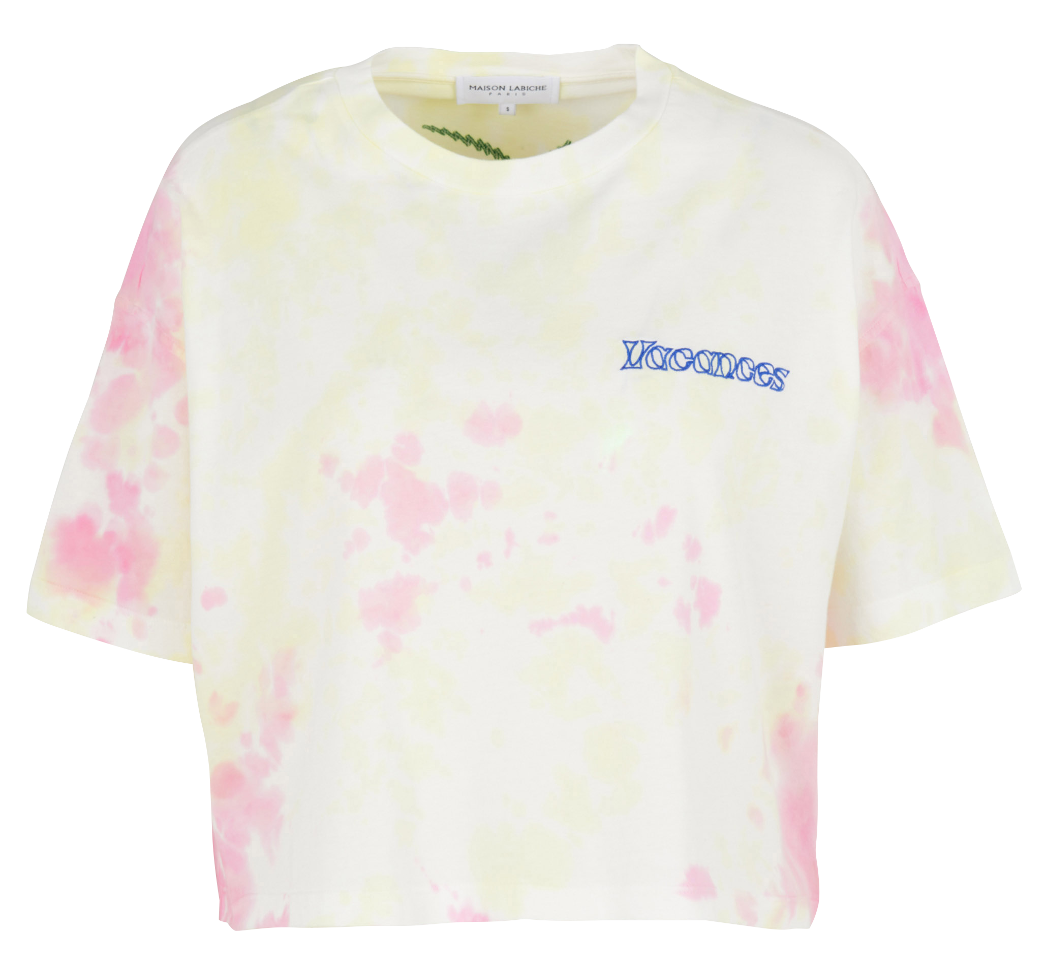 Loose-fit embroidered round-neck organic cotton T-shirt MAISON LABICHE Multicolored