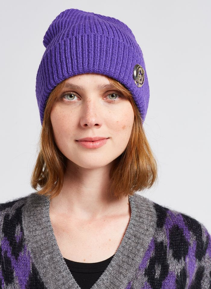 Bonnet en tricot coloré Femme - Violet