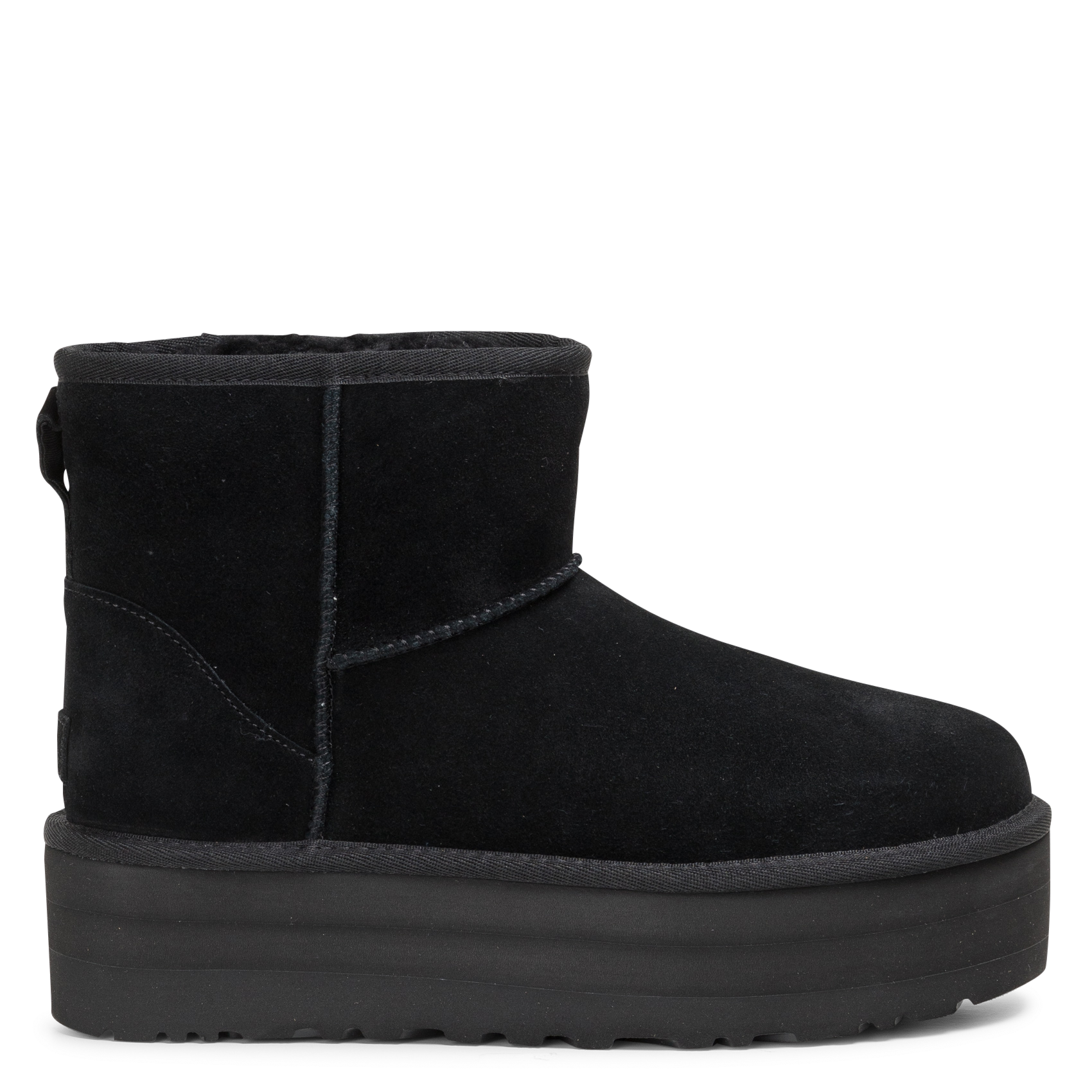 Bottines compensées en cuir velours UGG Noir