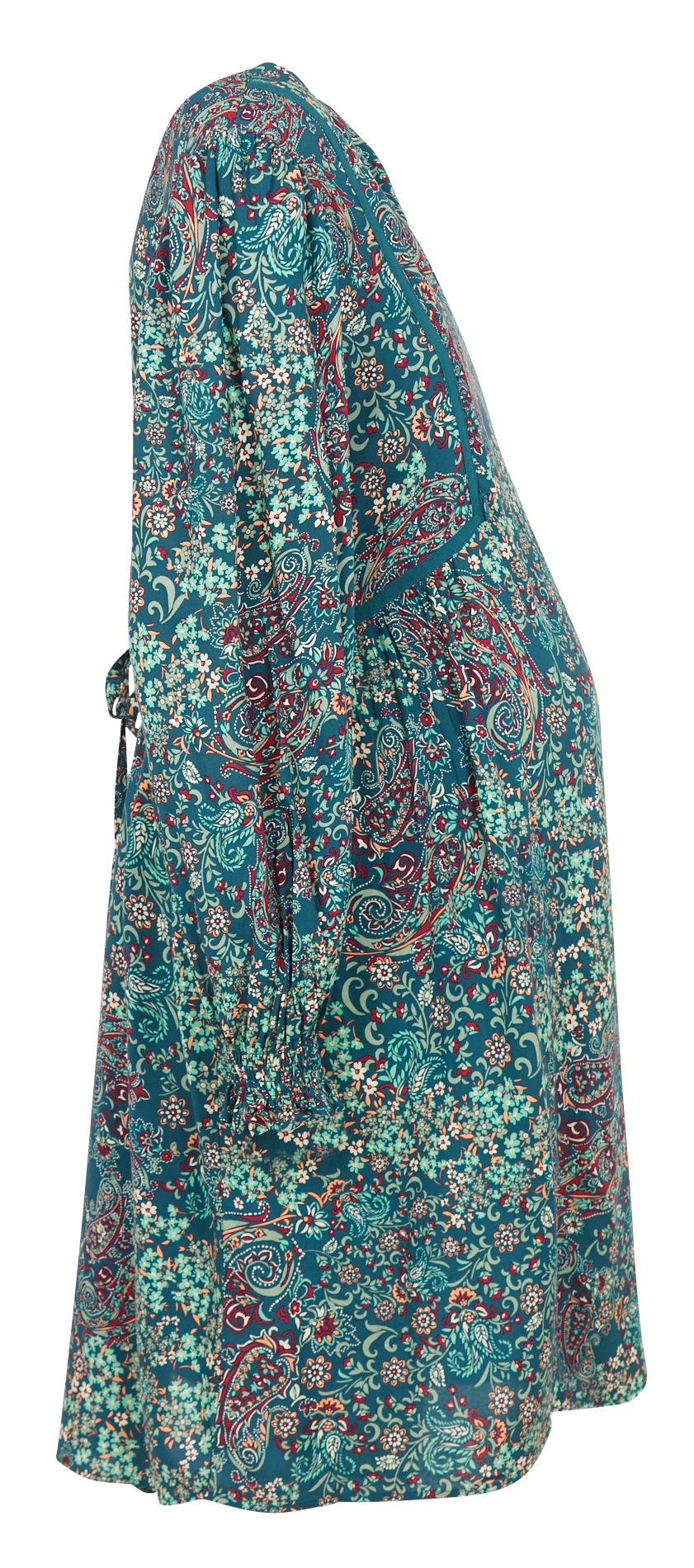 Printed maternity dress with Tunisian collar SERAPHINE Green