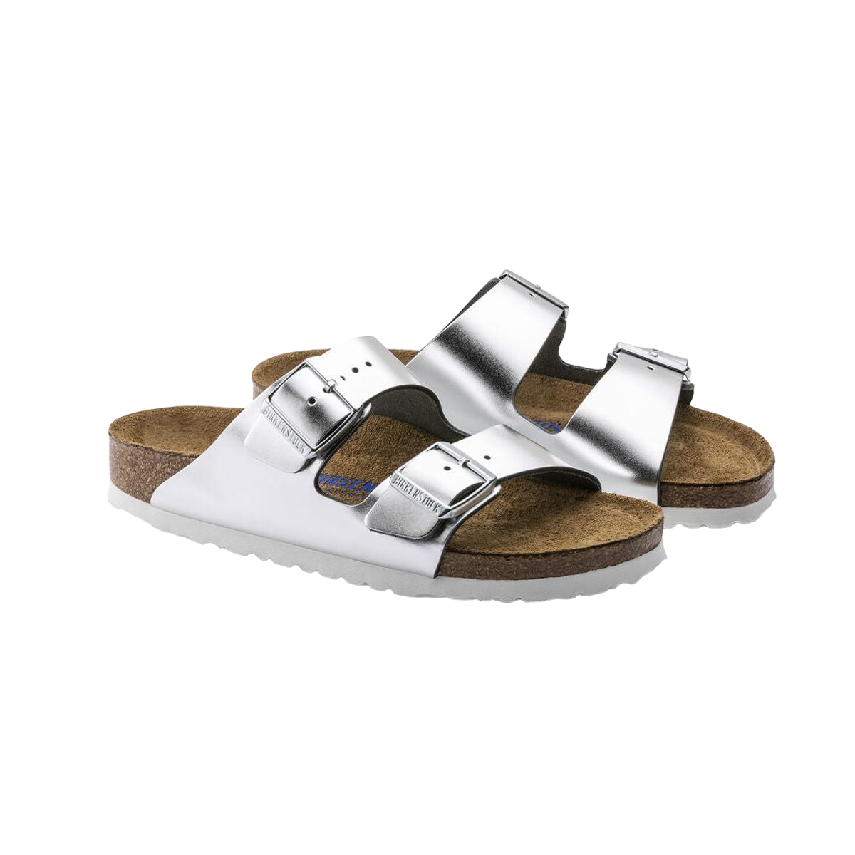 Faux leather sandals BIRKENSTOCK Silver