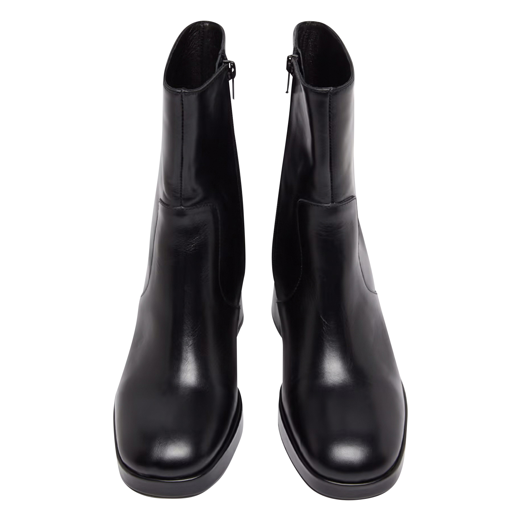 - 100% leather, - Round toes, - Inner zip fastening, - Heel height: 9 cm. JONAK Black