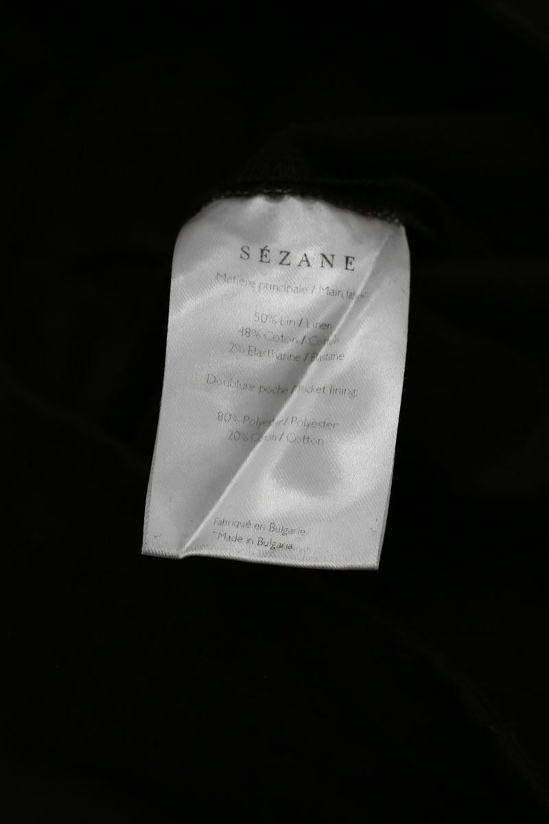 Straight linen trousers SEZANE - Seconde main Black