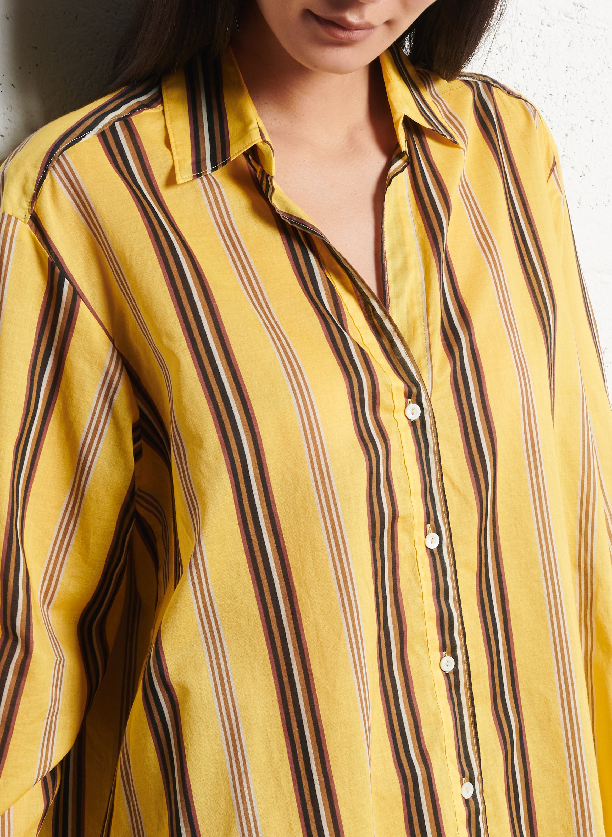 Capri plain oversized shirt DIEGA Yellow