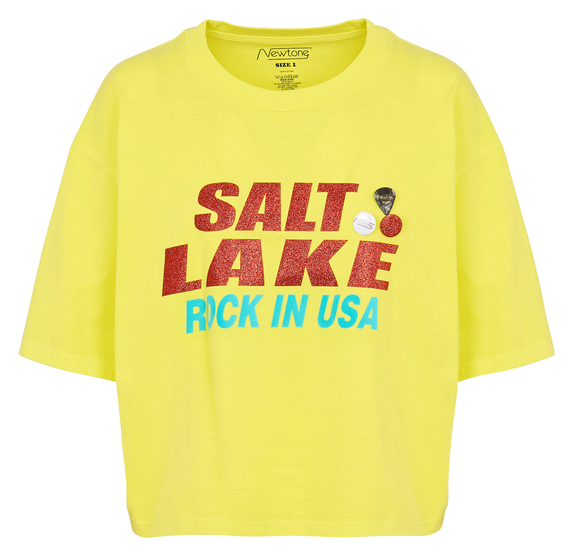 Tee-shirt droit col rond en coton NEWTONE Jaune