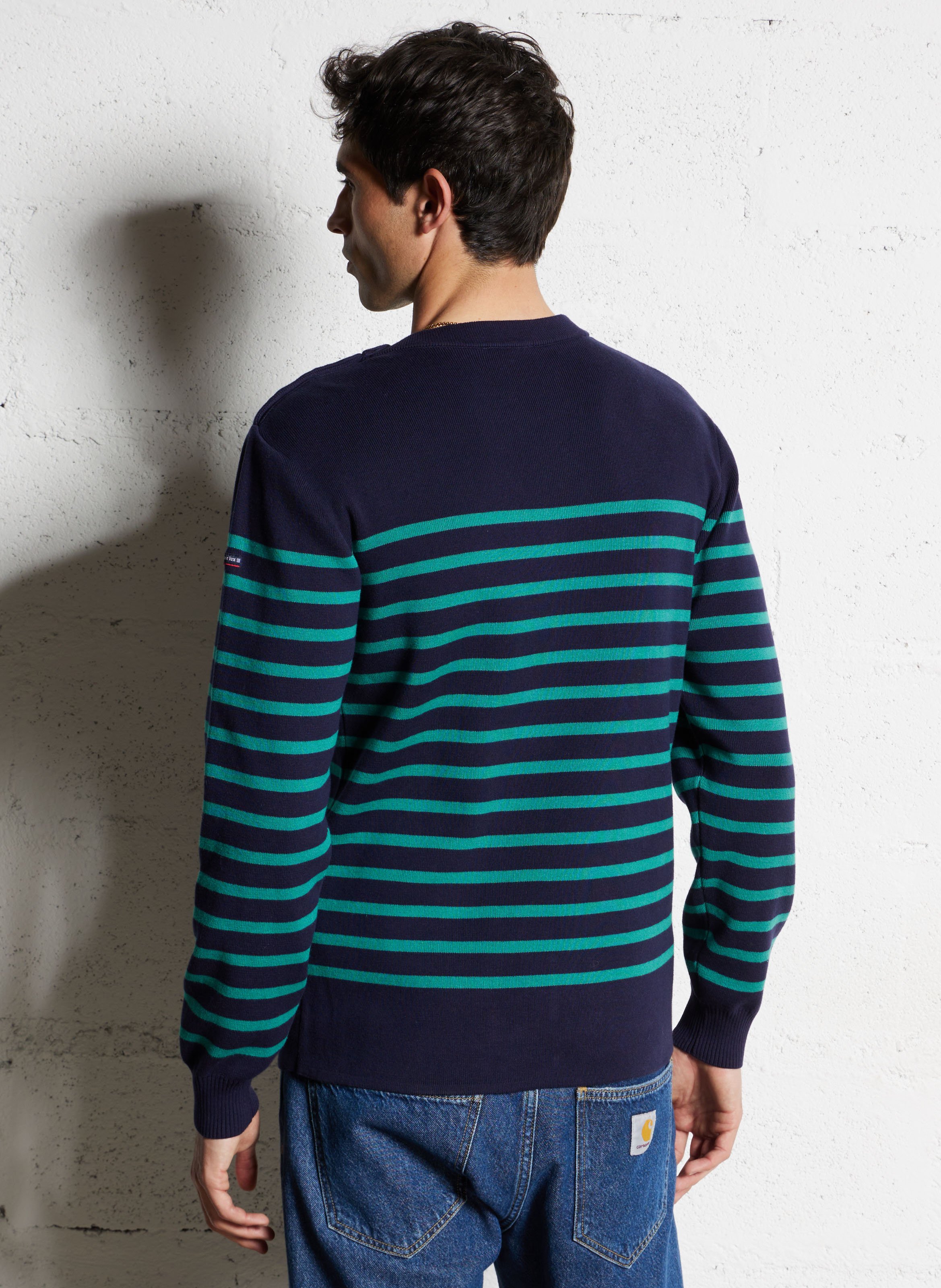 Marinière col rond slim-fit en maille de coton ARMOR LUX Multicolore