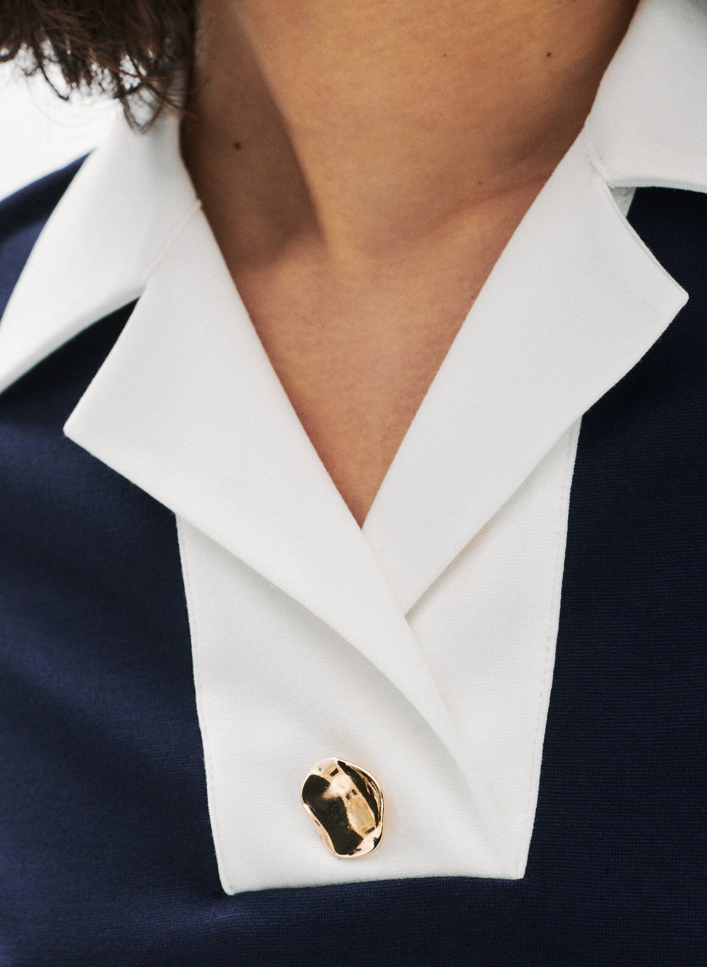 Top col tailleur CAROLL Bleu