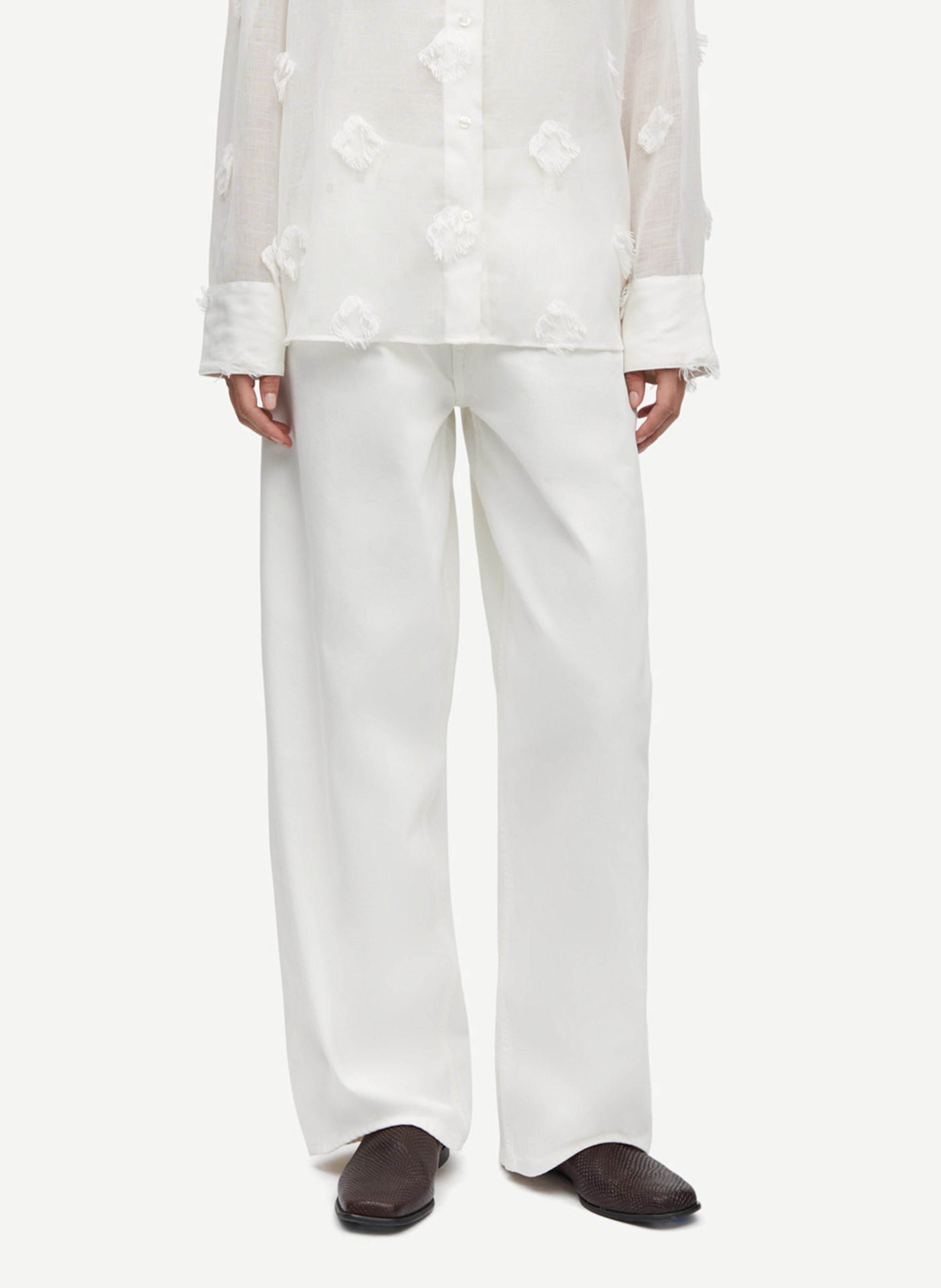 Jean large  SAMSOE SAMSOE Blanc