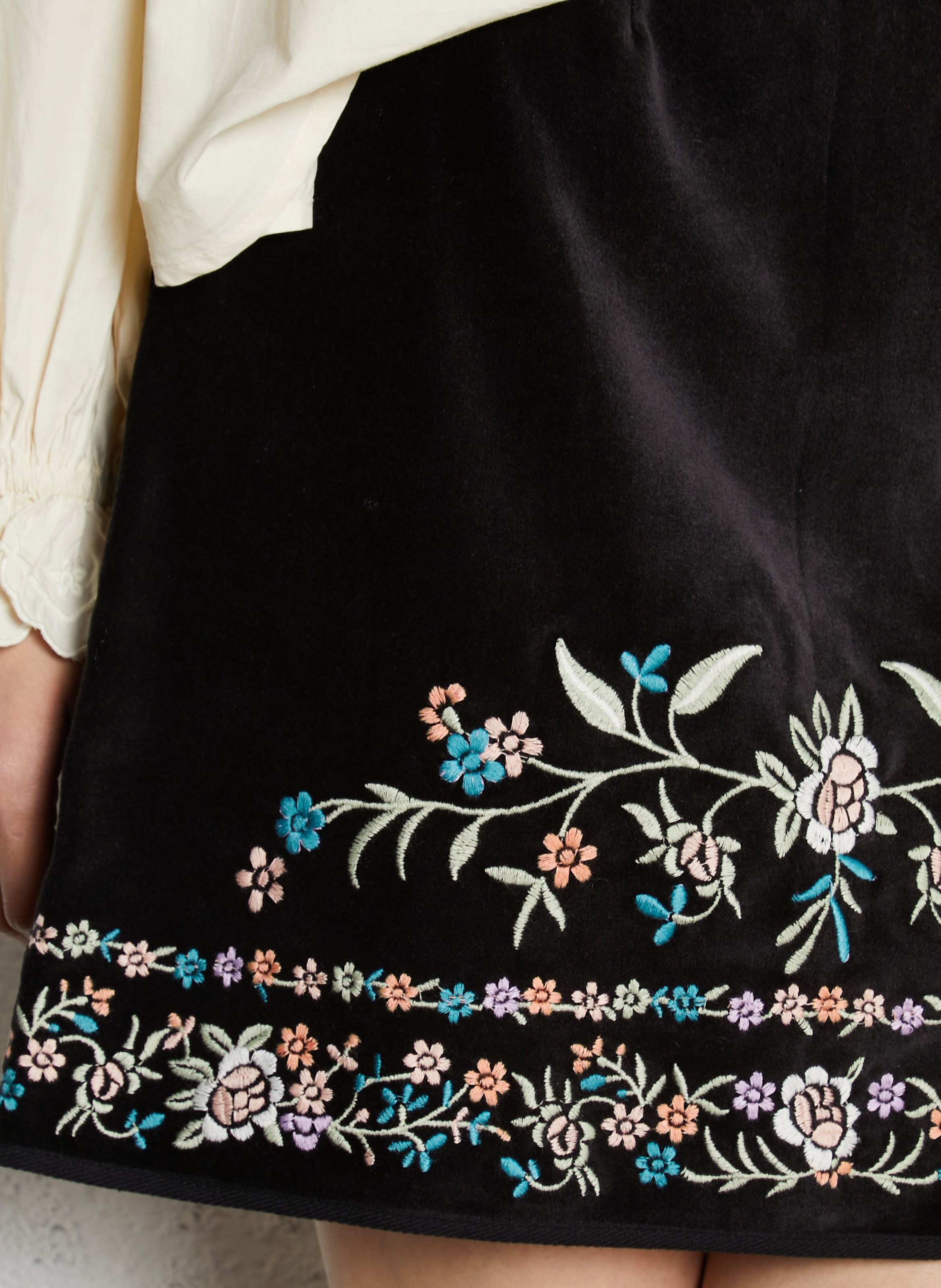 Jupe courte en velours LOUISE MISHA Noir