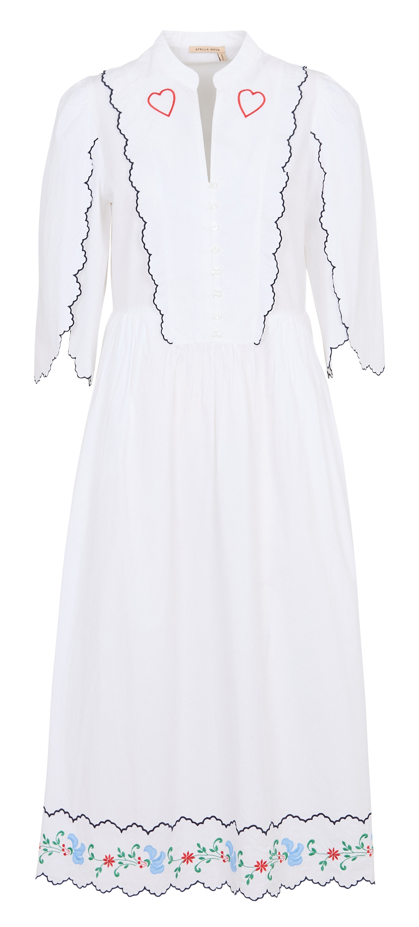 Robe longue en coton bio STELLA NOVA Blanc