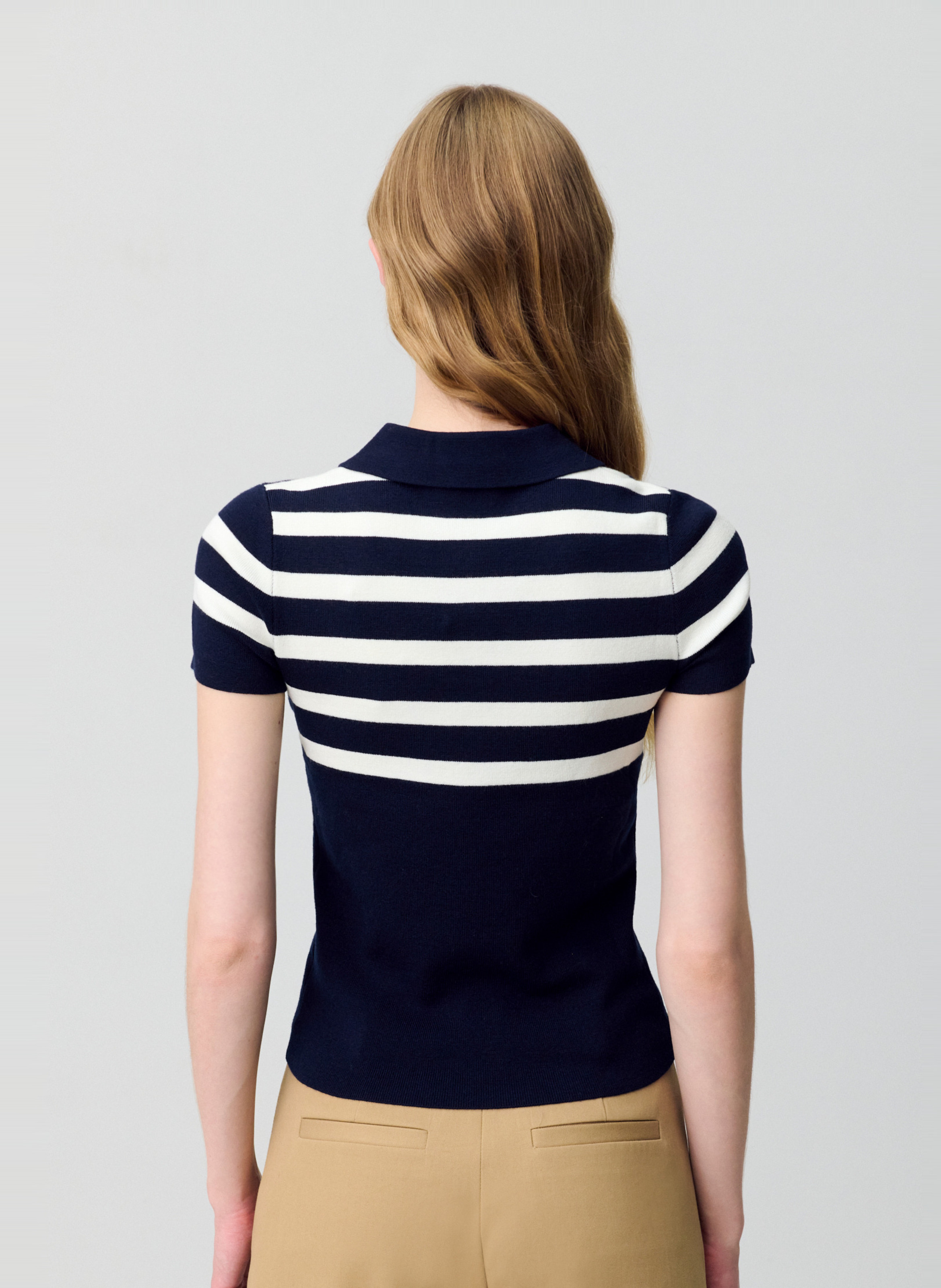 Striped shirt collar t-shirt CLAUDIE PIERLOT Multicolored