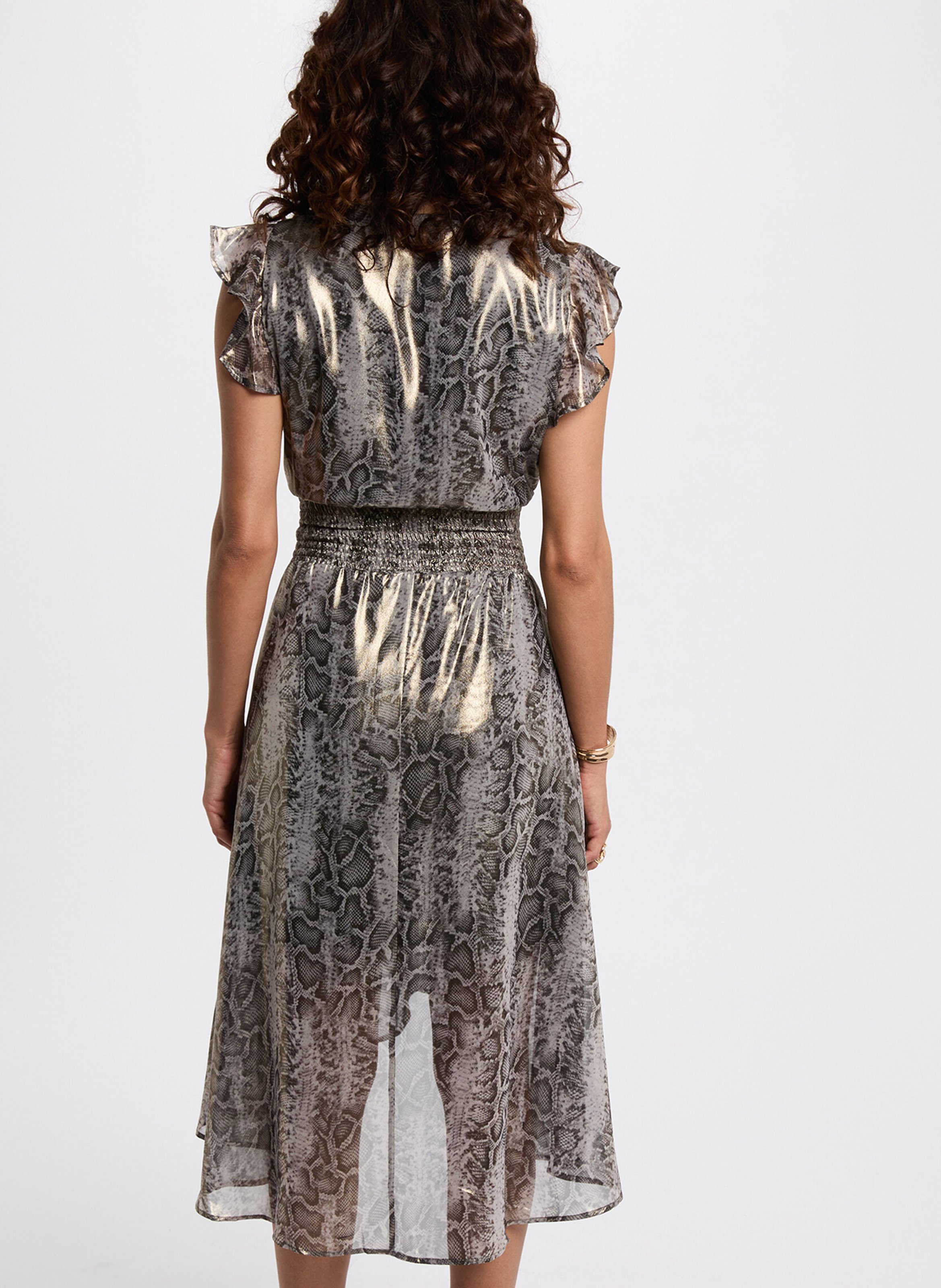 Halflange jurk met V-hals en print MORGAN Veelkleurig